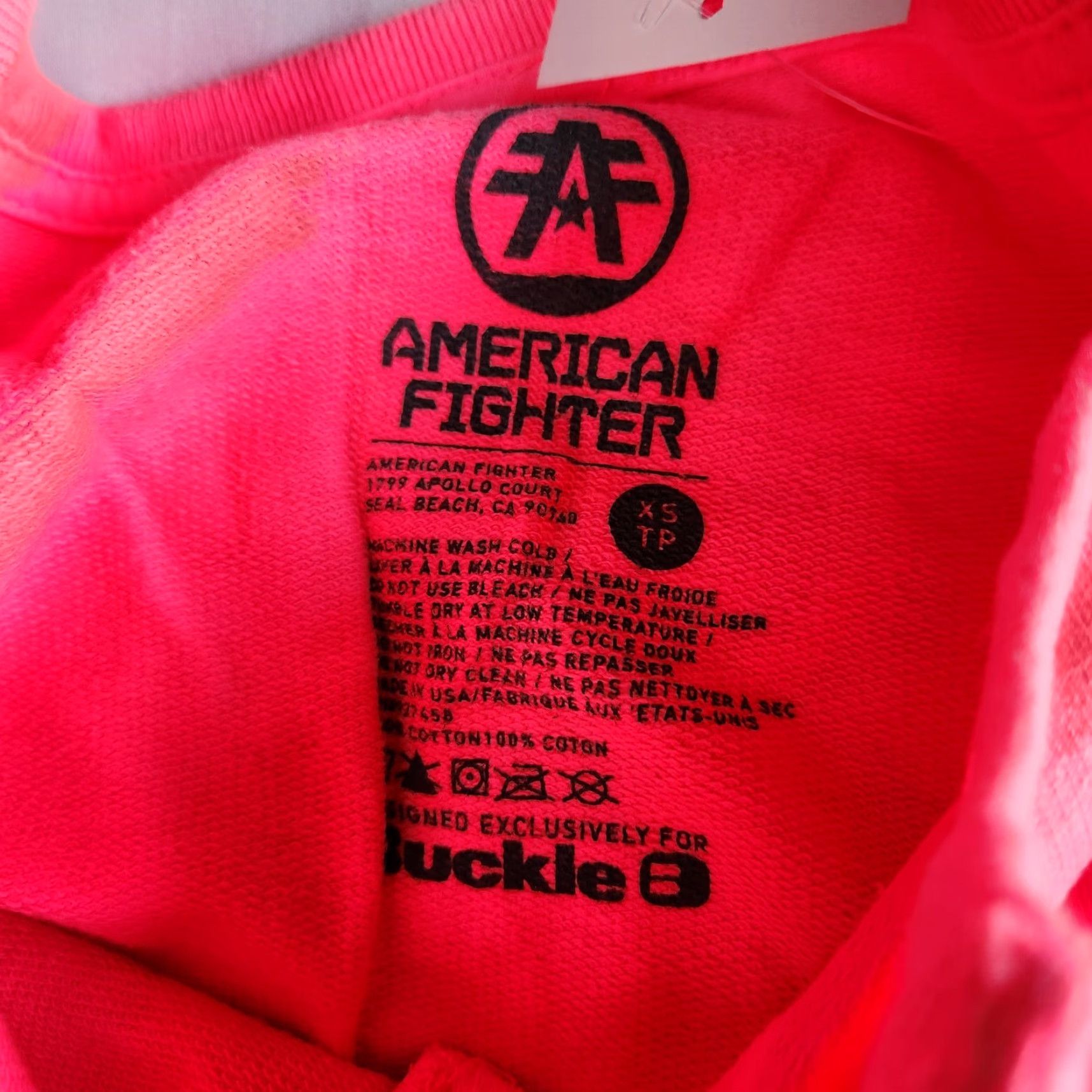 Vintage American Fighter Women's Pink XS Graphic Print Sweatshirt By Affliction Wingate Size XS / US 0-2 / IT 36-38 - 5 Thumbnail