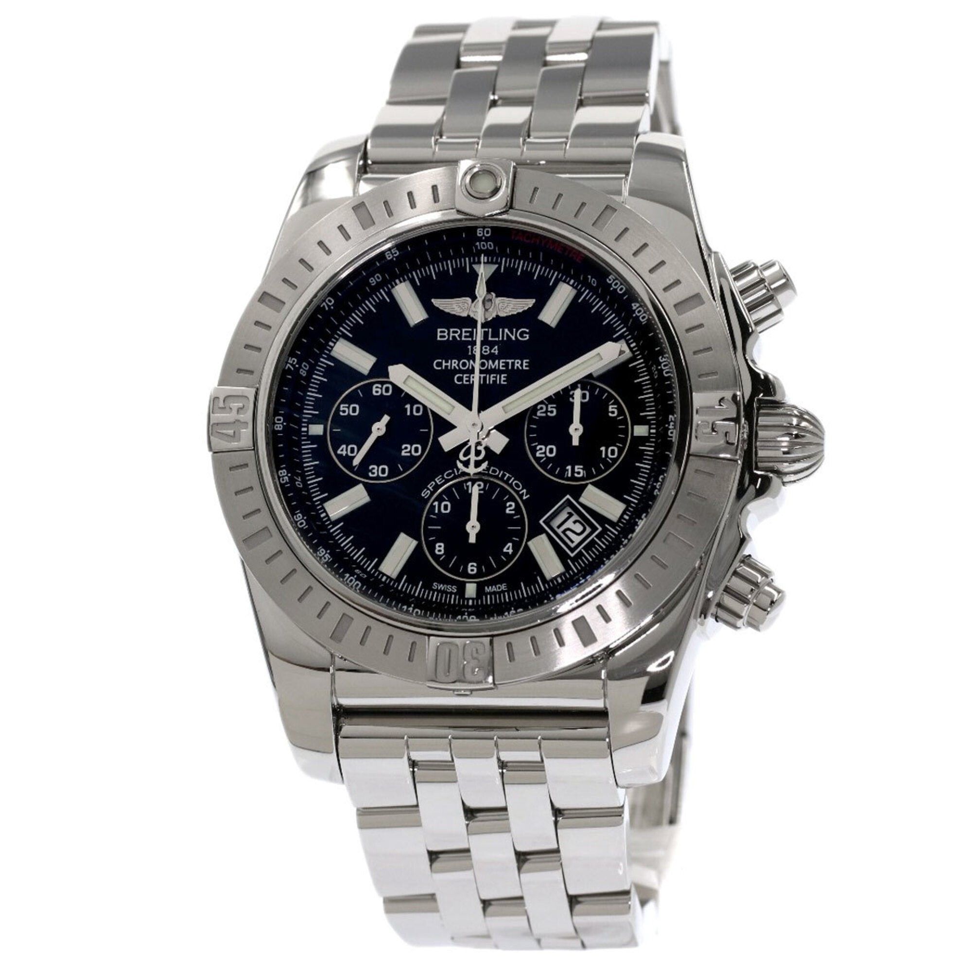 image of Breitling Ab011511 Bf70 Chronomat 44 Jsp Day Limited Model Watch Stainless Steel Ss Men's in Black