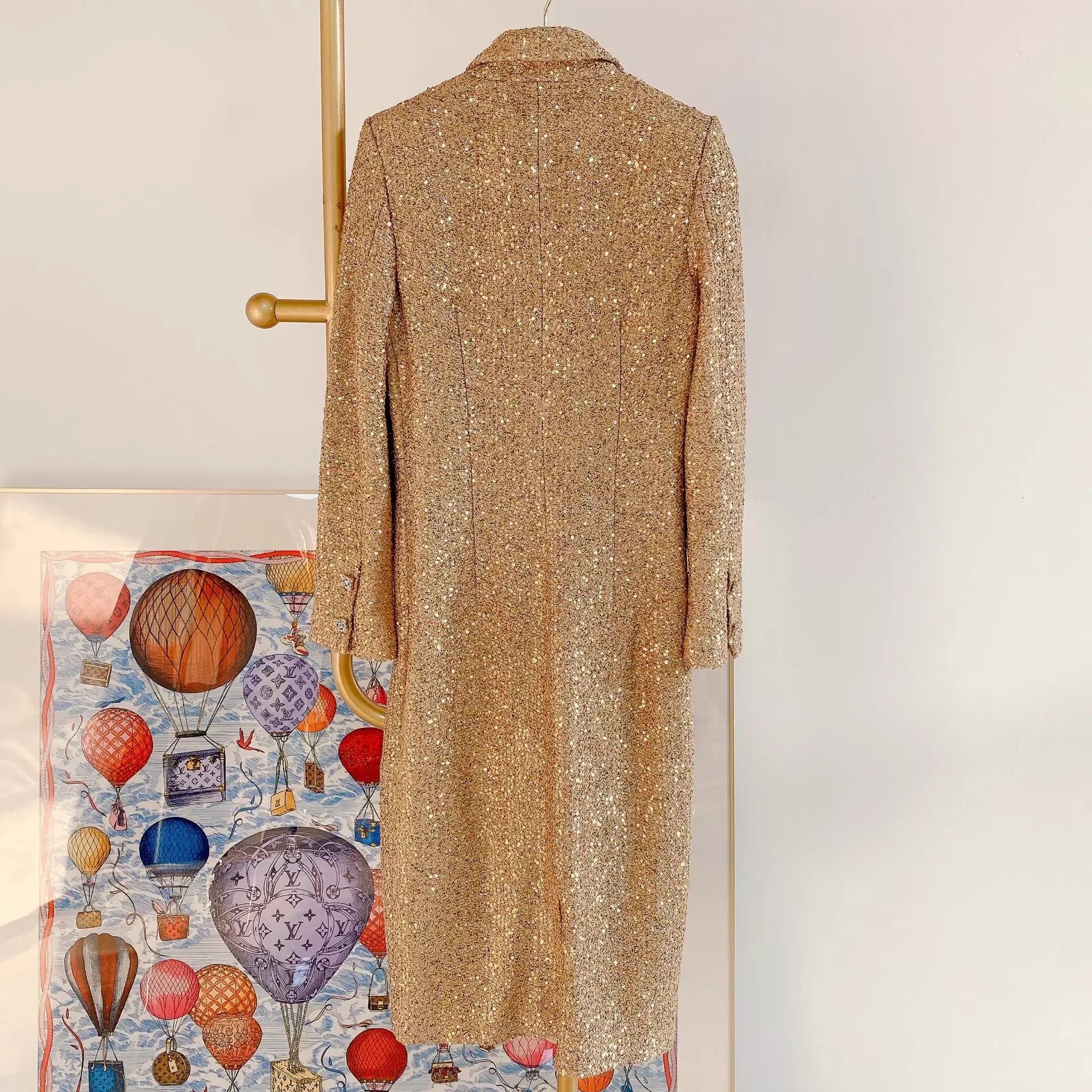 St. John St.John gold sequin pre-owned women's coat Size XS / US 0-2 / IT 36-38 - 2 Thumbnail