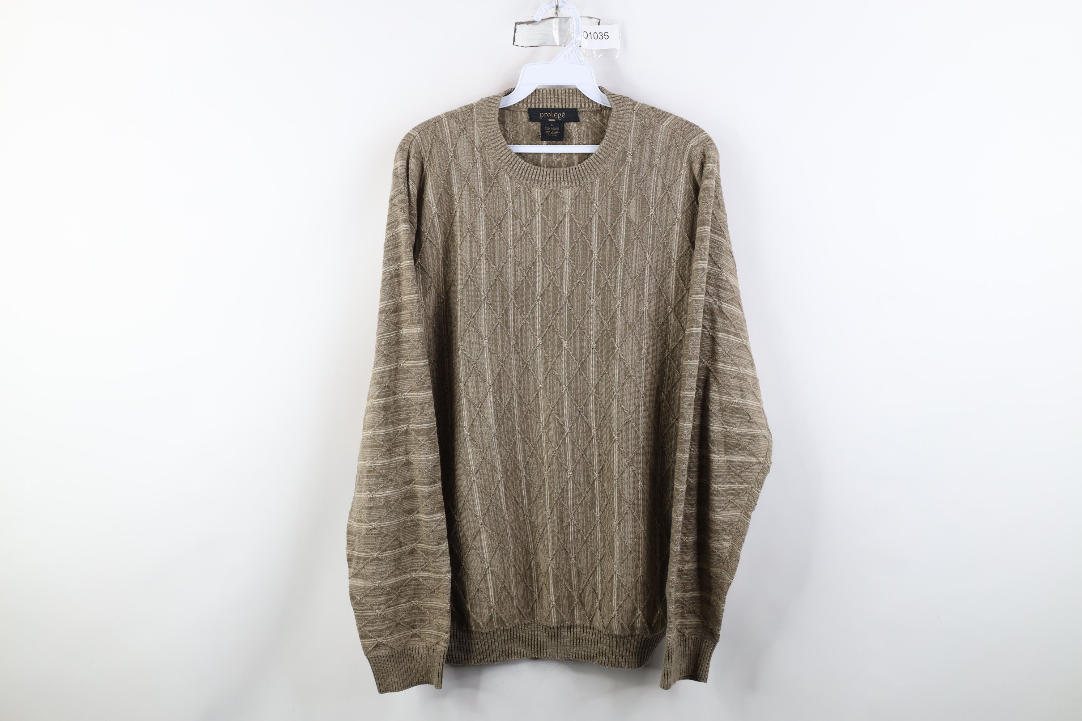 Vintage Vintage 90s Streetwear Knit Crewneck Sweater Earth Tone Size US L / EU 52-54 / 3 - 1 Thumbnail