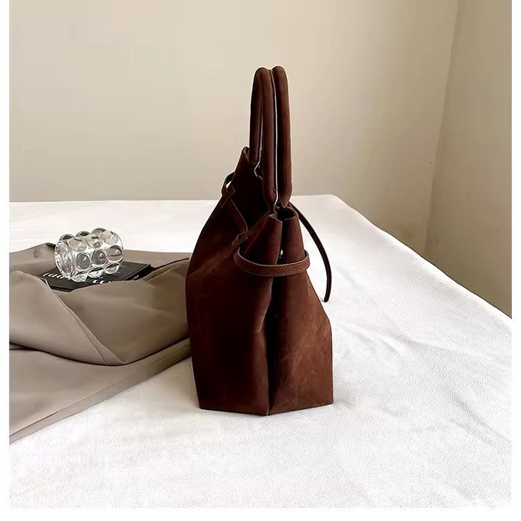 Vintage Retro 90s style suede hobo shoulder trendy brown bag y2k Size ONE SIZE - 3 Thumbnail