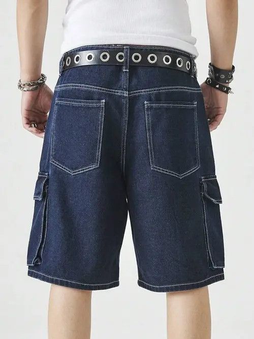 Jean × Vintage Cargo Jeans denim Drip Shorts Size US 36 / EU 52 - 3 Thumbnail