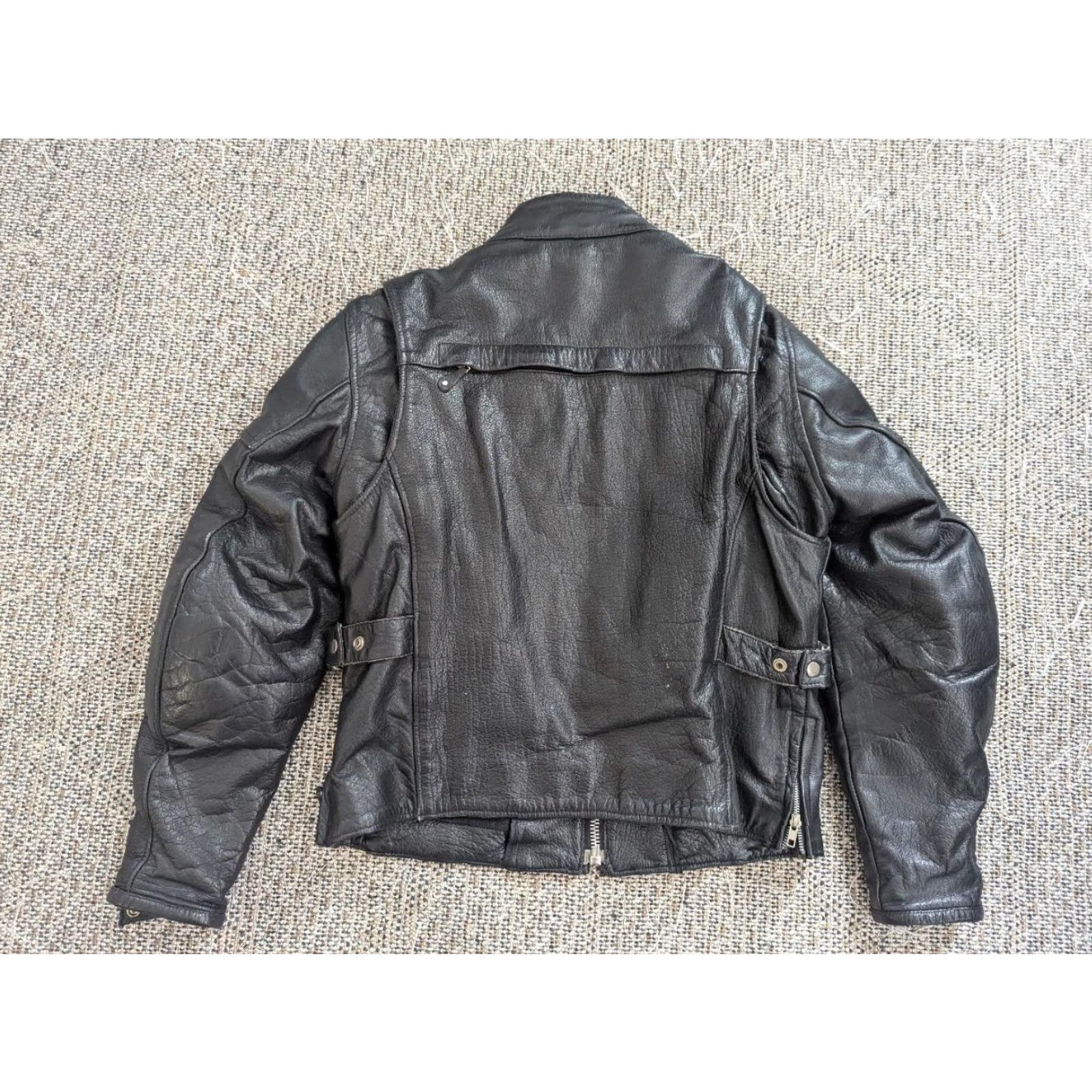 Element VINTAGE leather jacket motorcycle jacket Mens M 40 black racing vented cowhide 1990s Y2K Size US M / EU 48-50 / 2 - 2 Thumbnail