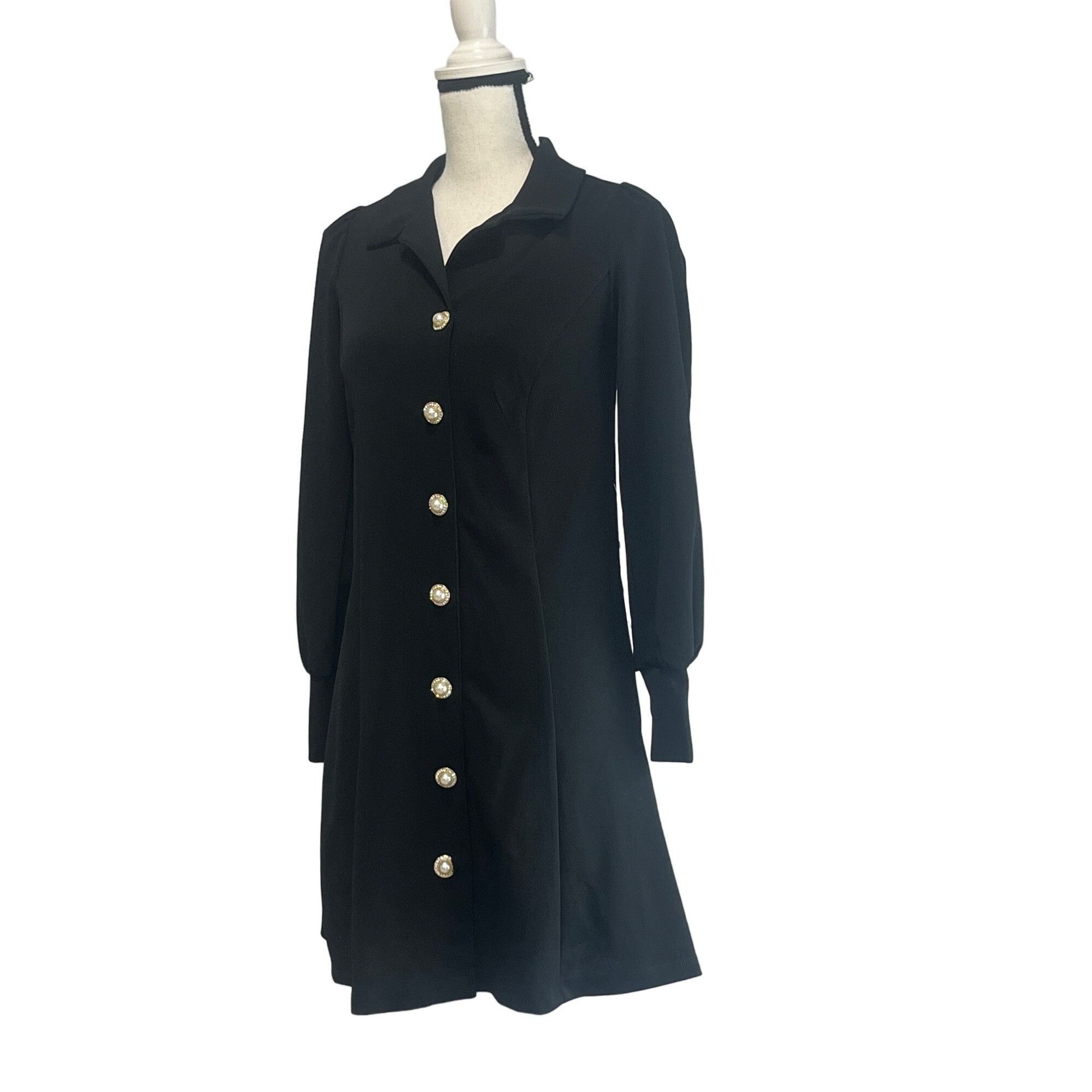 Other Marina Women’s Long Sleeve Fitted Mini Blazer Dress, Black, Size XS / US 0-2 / IT 36-38 - 4 Thumbnail