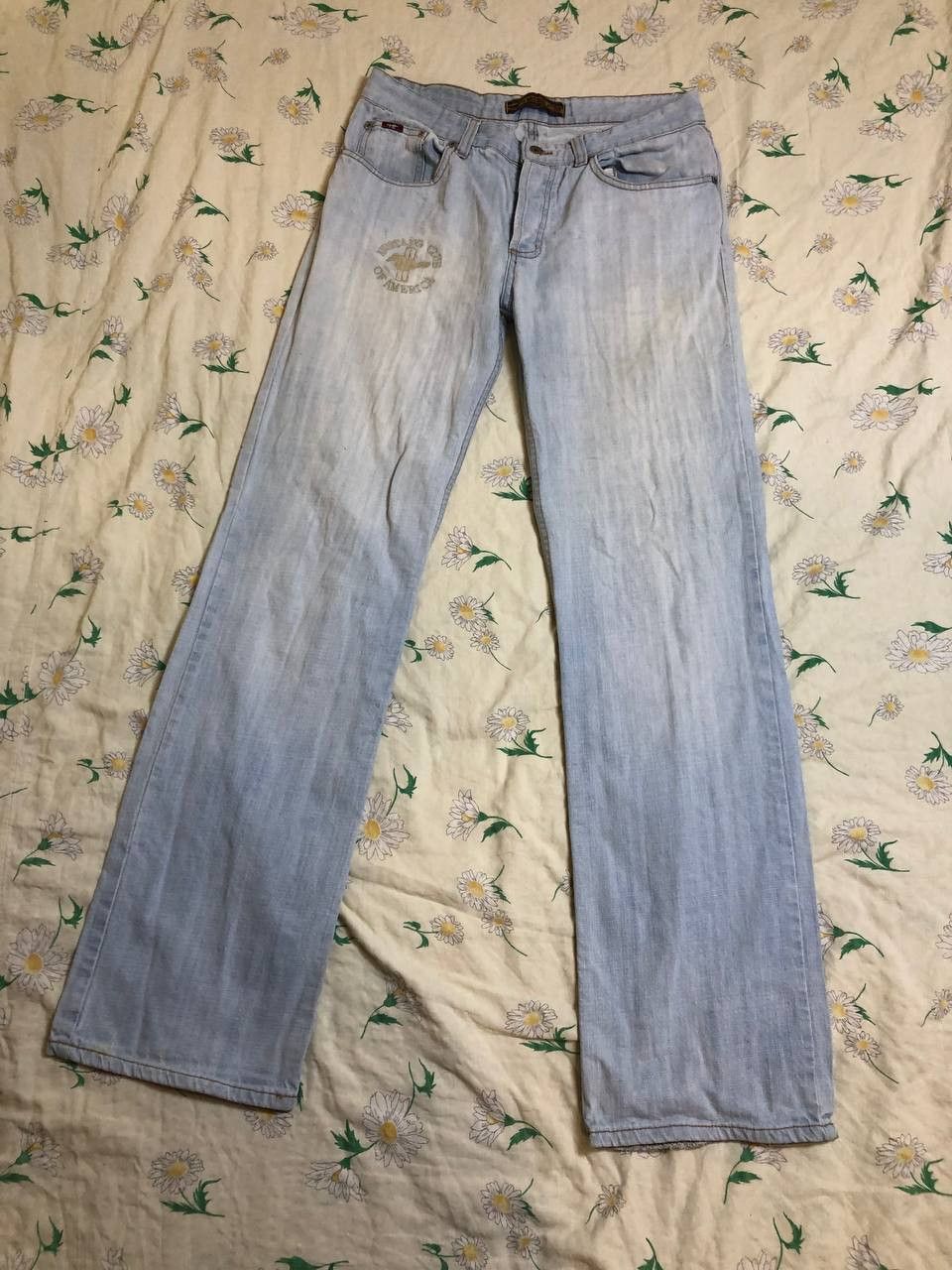 Mustang Vintage 70s Mustang Denim Jeans: High Waisted Distressed Size US 32 / EU 48 - 2 Thumbnail