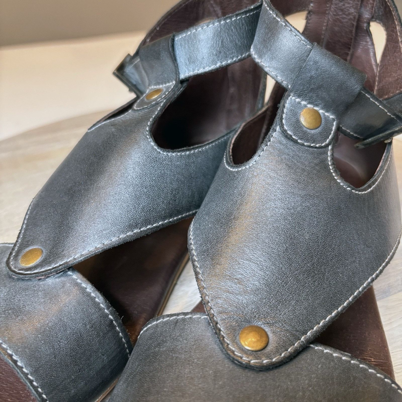 Bed Stu Bed Stu Roan Hali Black Leather Slingback Sandals Size 7.5 Size US 7.5 / IT 37.5 - 4 Thumbnail