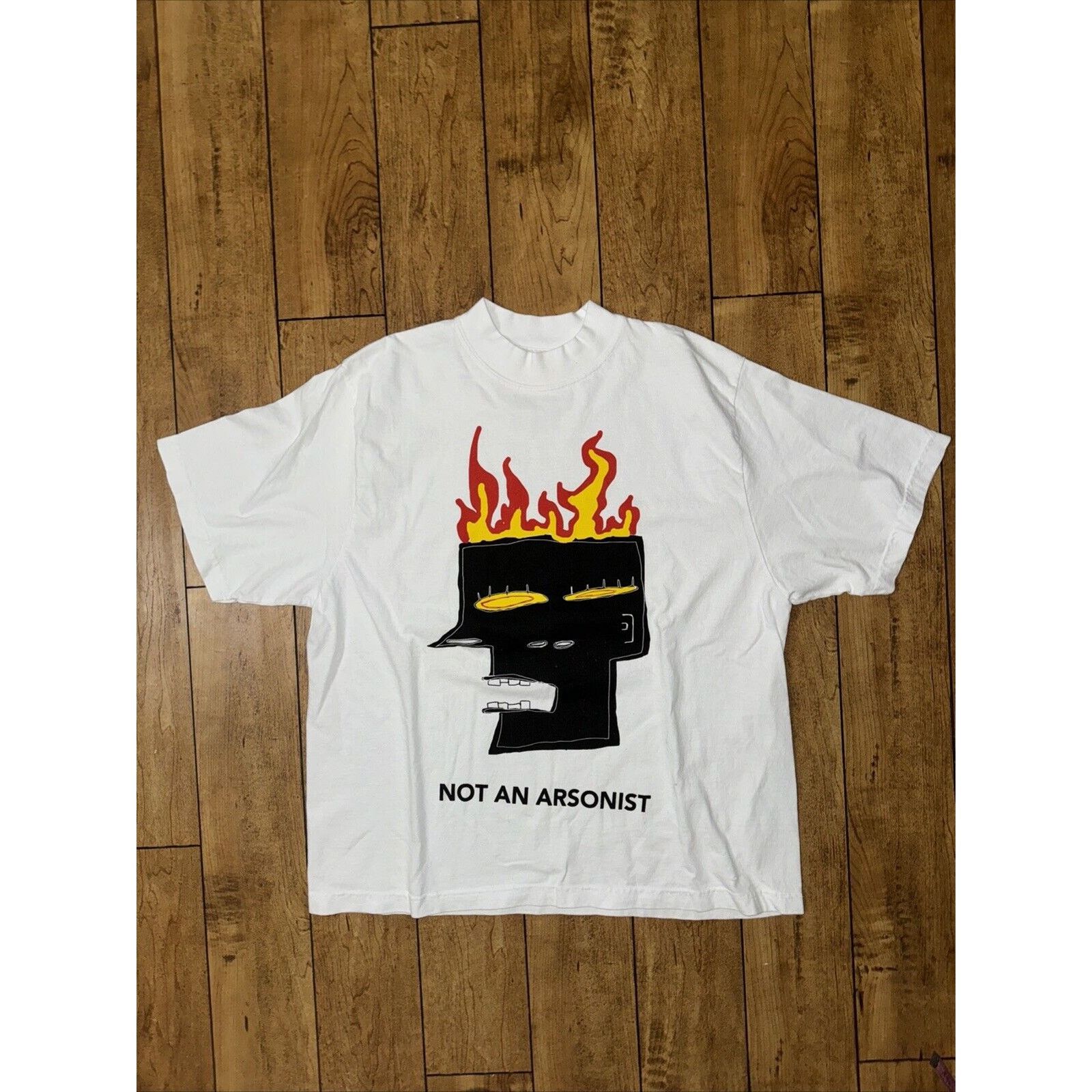 Vintage Not An Arsonist Burn Bot T-Shirt White 22x27 L Mockneck Size US L / EU 52-54 / 3 - 1 Thumbnail