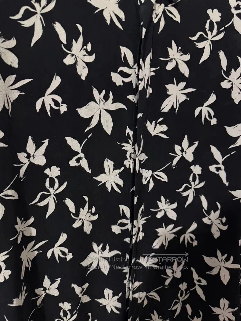 Saint Laurent Paris Saint Laurent Paris Silk black and white maple leaf print Size XS / US 0-2 / IT 36-38 - 3 Thumbnail