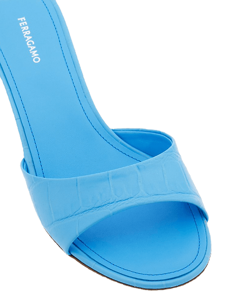 Salvatore Ferragamo o1s1rm0924 Cage Heel Slide in Azure Size US 6.5 / IT 36.5 - 4 Thumbnail