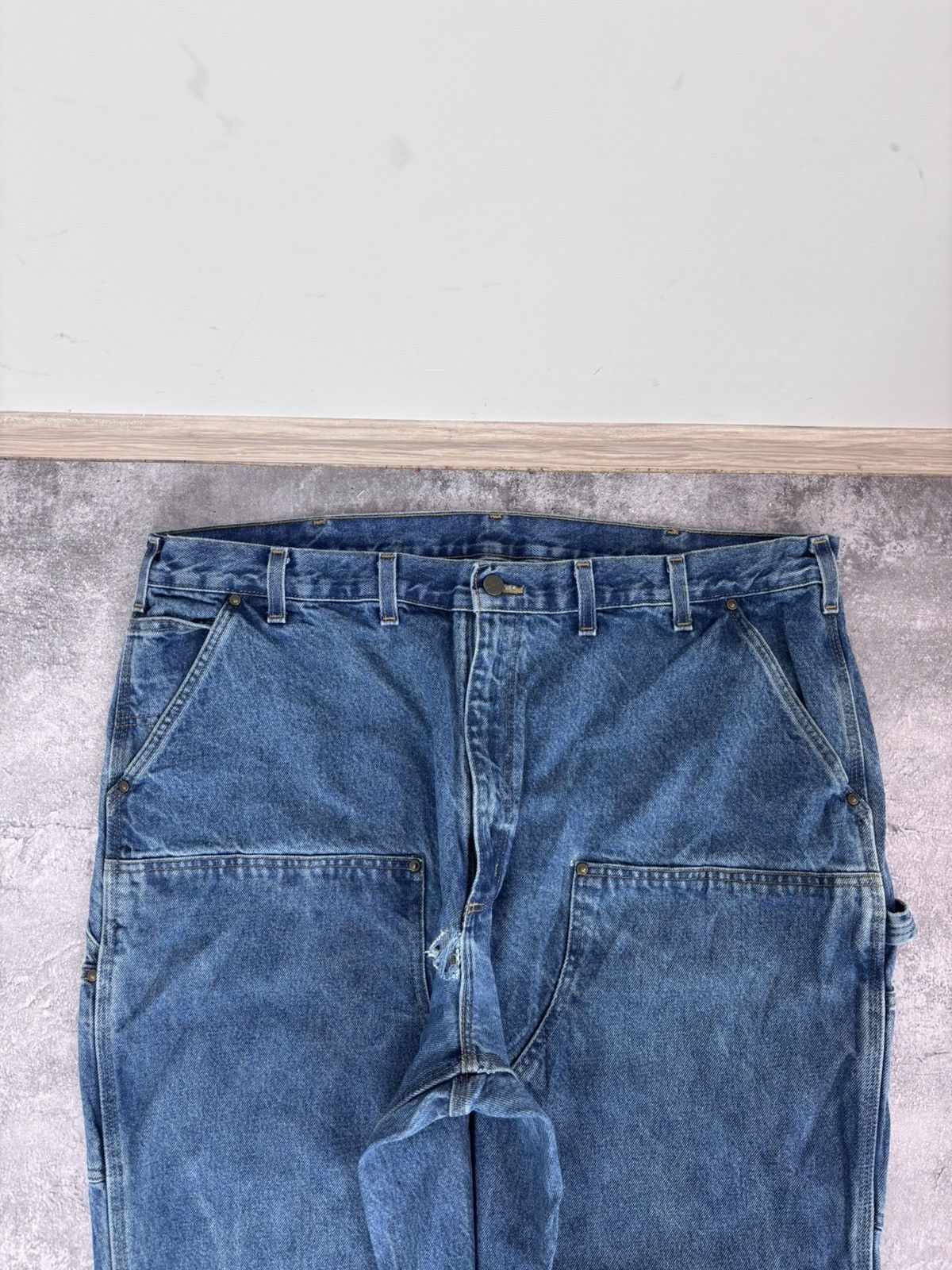 Carhartt Carhartt Men’s Double Knee Denim Jeans Loose Original Fit Size US 44 / EU 60 - 6 Thumbnail