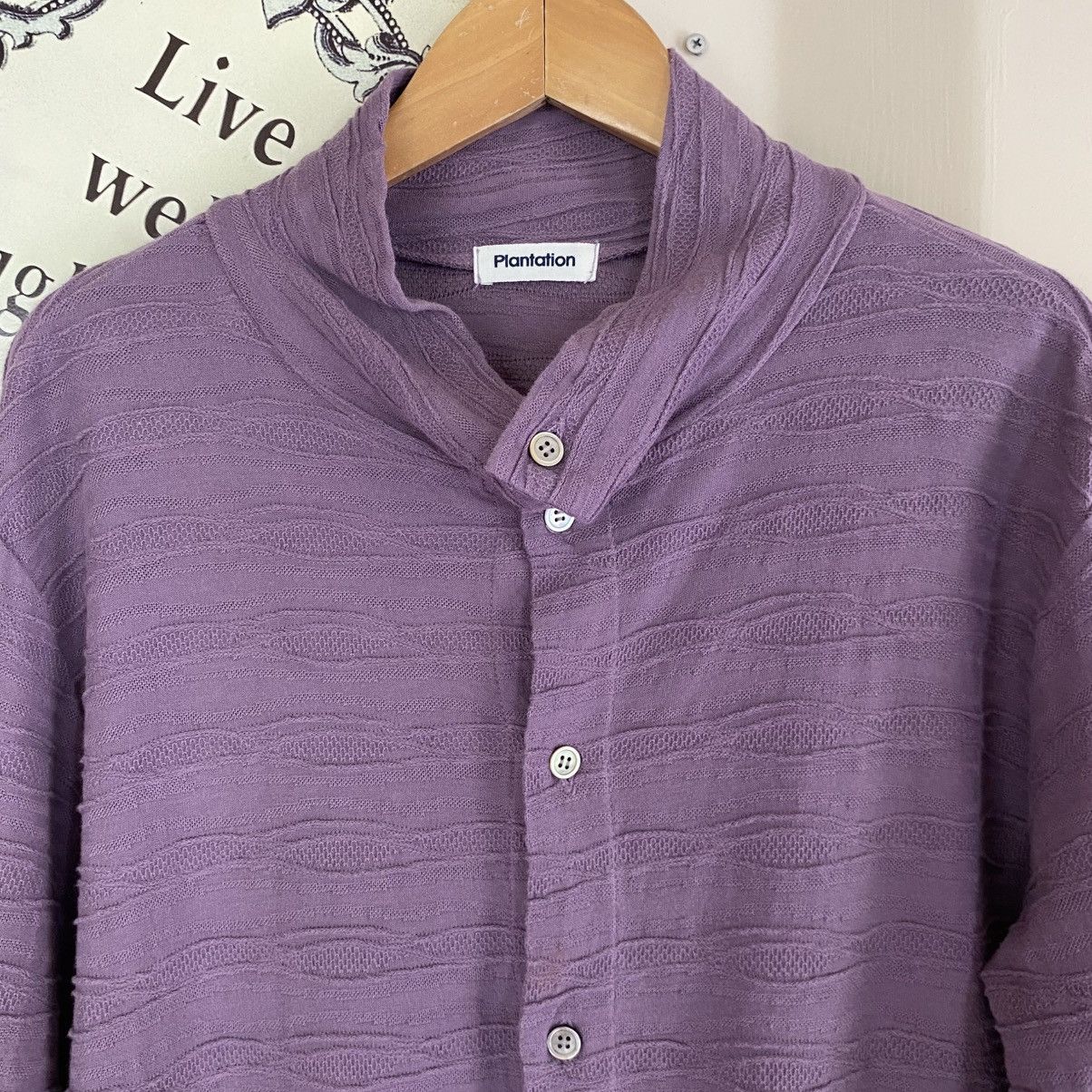 Issey Miyake Plantation Lavender Textured Stand Collar Shirt Size M / US 6-8 / IT 42-44 - 4 Thumbnail