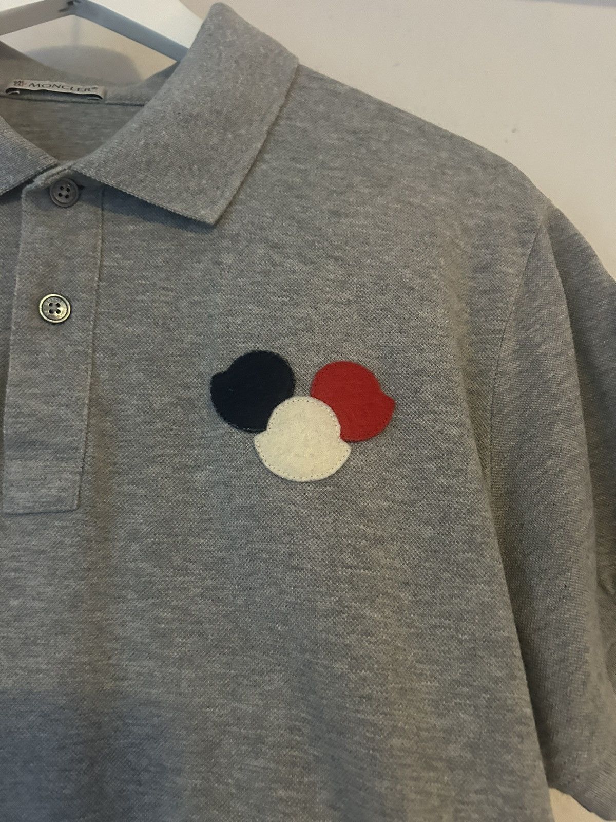 Moncler Grey Logo Polo Size US L / EU 52-54 / 3 - 3 Thumbnail