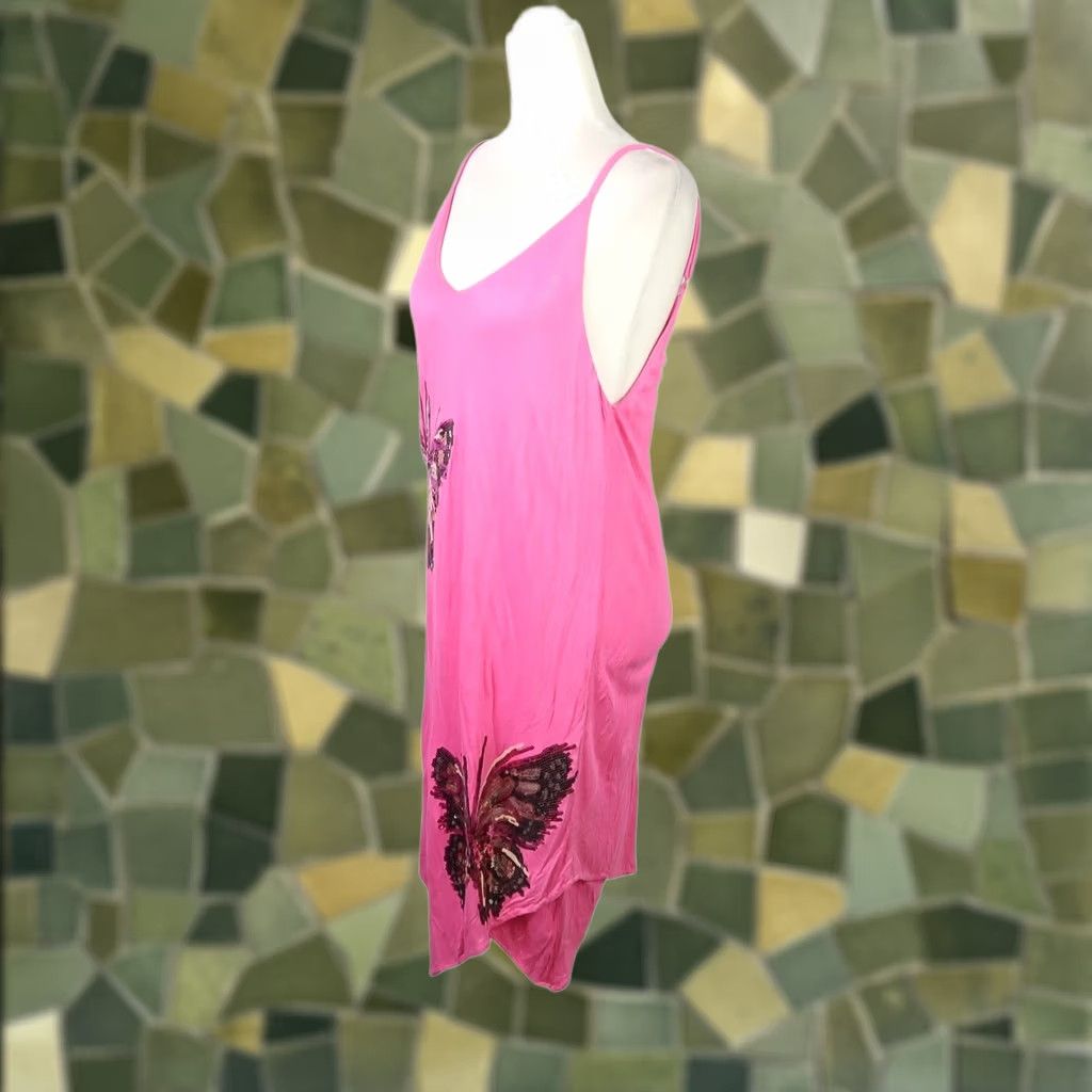 Vintage VINTAGE INC Pink Sequin Butterfly Embellished Midi Dress XL Women's Sleeveless 90s Bohemian Spring Summer Size XL / US 12-14 / IT 48-50 - 1 Thumbnail
