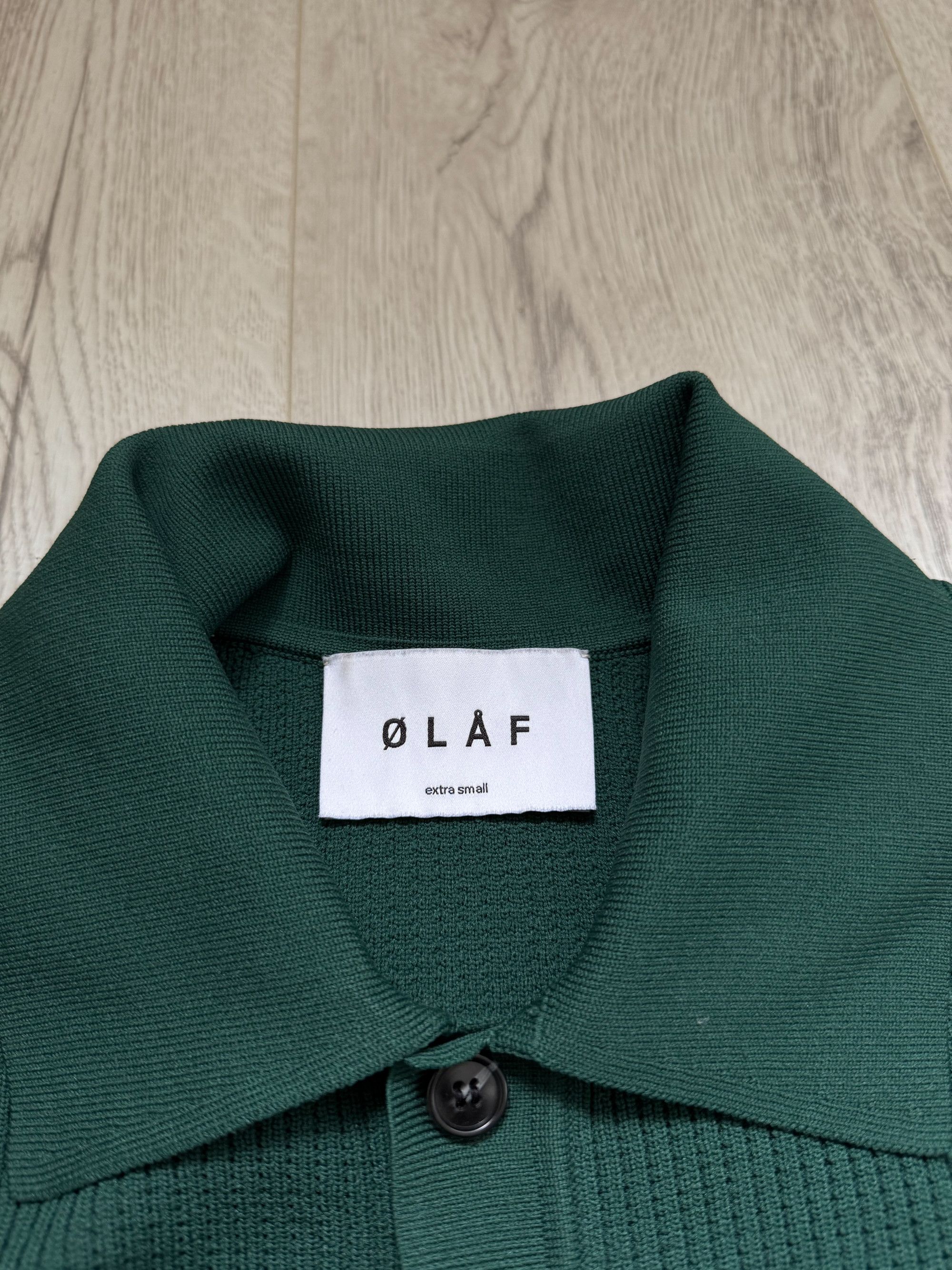 OLAF Lightweight Knitted Polo Jumper Green Size XS / S Size US XS / EU 42 / 0 - 3 Thumbnail