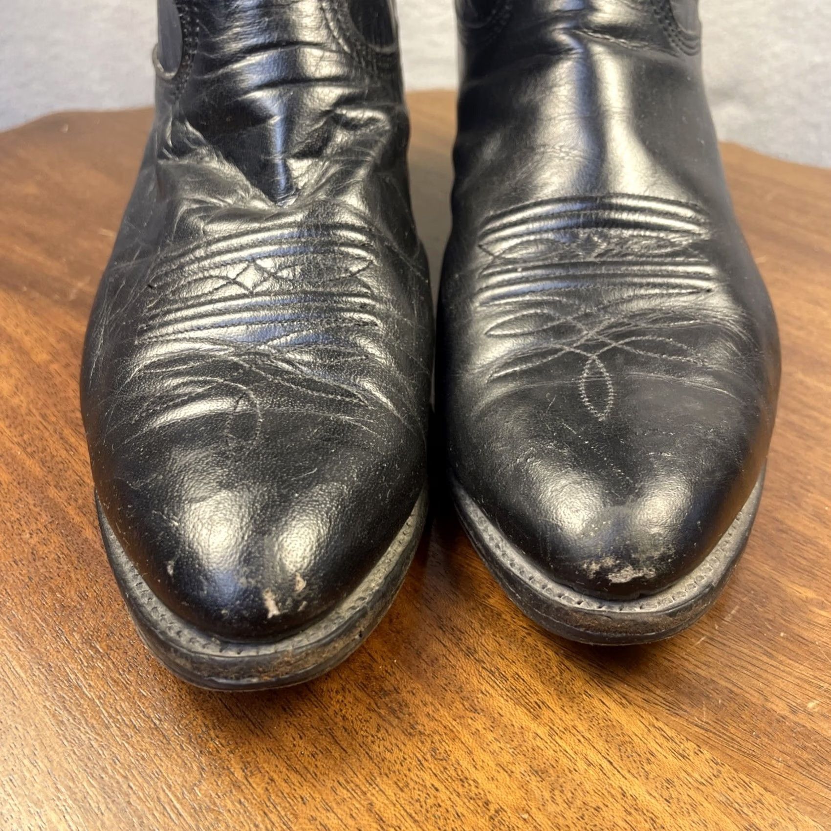Vintage VINTAGE Nacona Cowboy Boots Western Boots Men 10D Black Almond Toe Stitch Pull On USA Cowboy Size US 10 / EU 43 - 3 Thumbnail