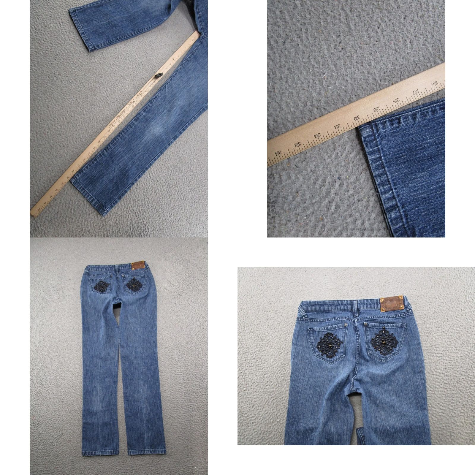 Vintage VINTAGE Maurice Sasson Blue Denim Jeans Size 6 Straight Leg Embroidered Denim Jeans - Womens Regular 5-Pocket Design Blue 90s Style Jeans Men? Size 28" / US 6 / IT 42 - 8 Thumbnail