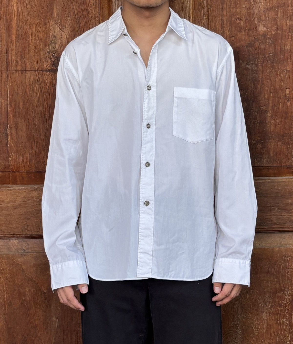 Comme des Garcons Homme Deux Fleur Silver buttoned Shirt Size US M / EU 48-50 / 2 - 13 Thumbnail