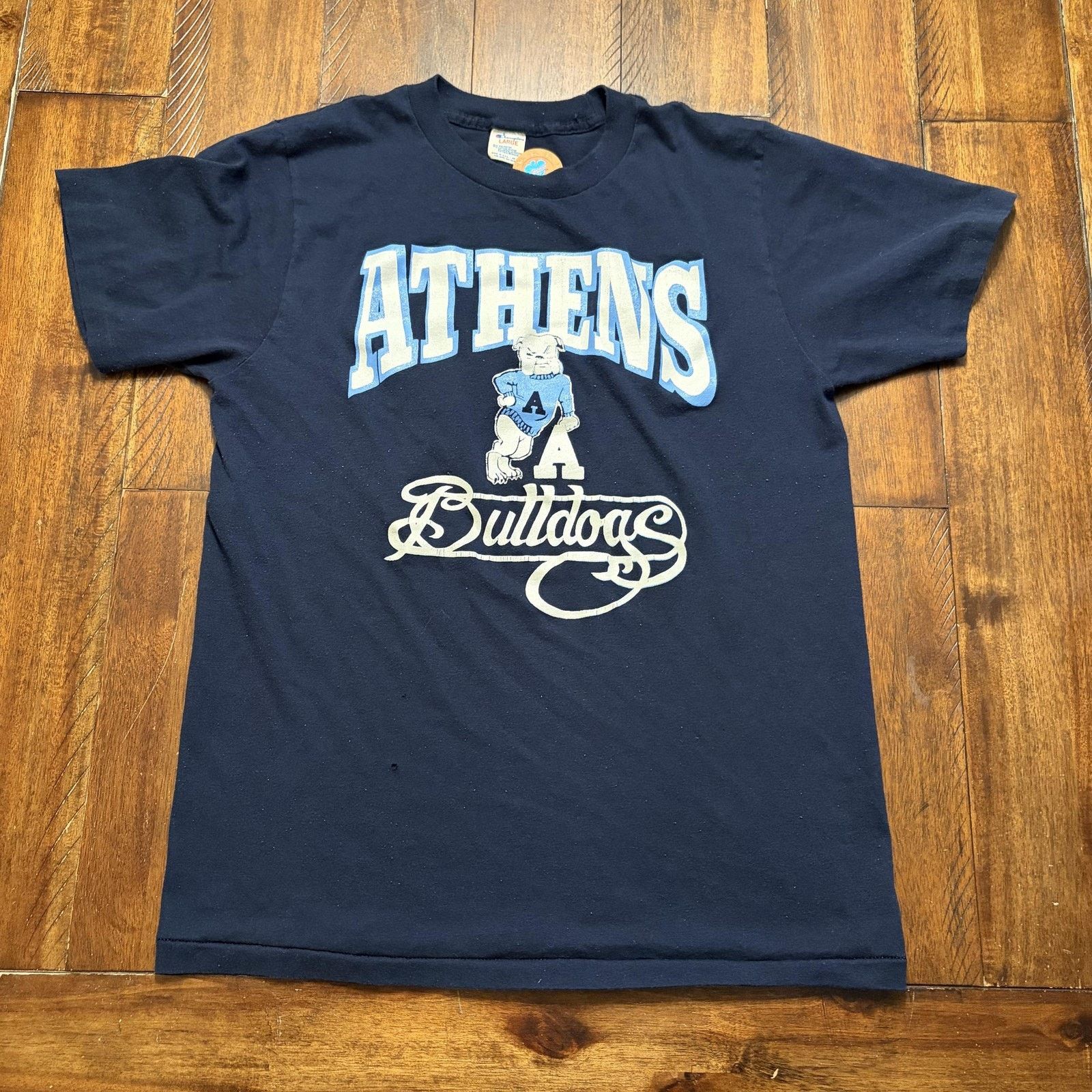 Champion Vintage Athens Bulldogs Shirt Mens Large Blue Champion Size L / US 10 / IT 46 - 2 Thumbnail