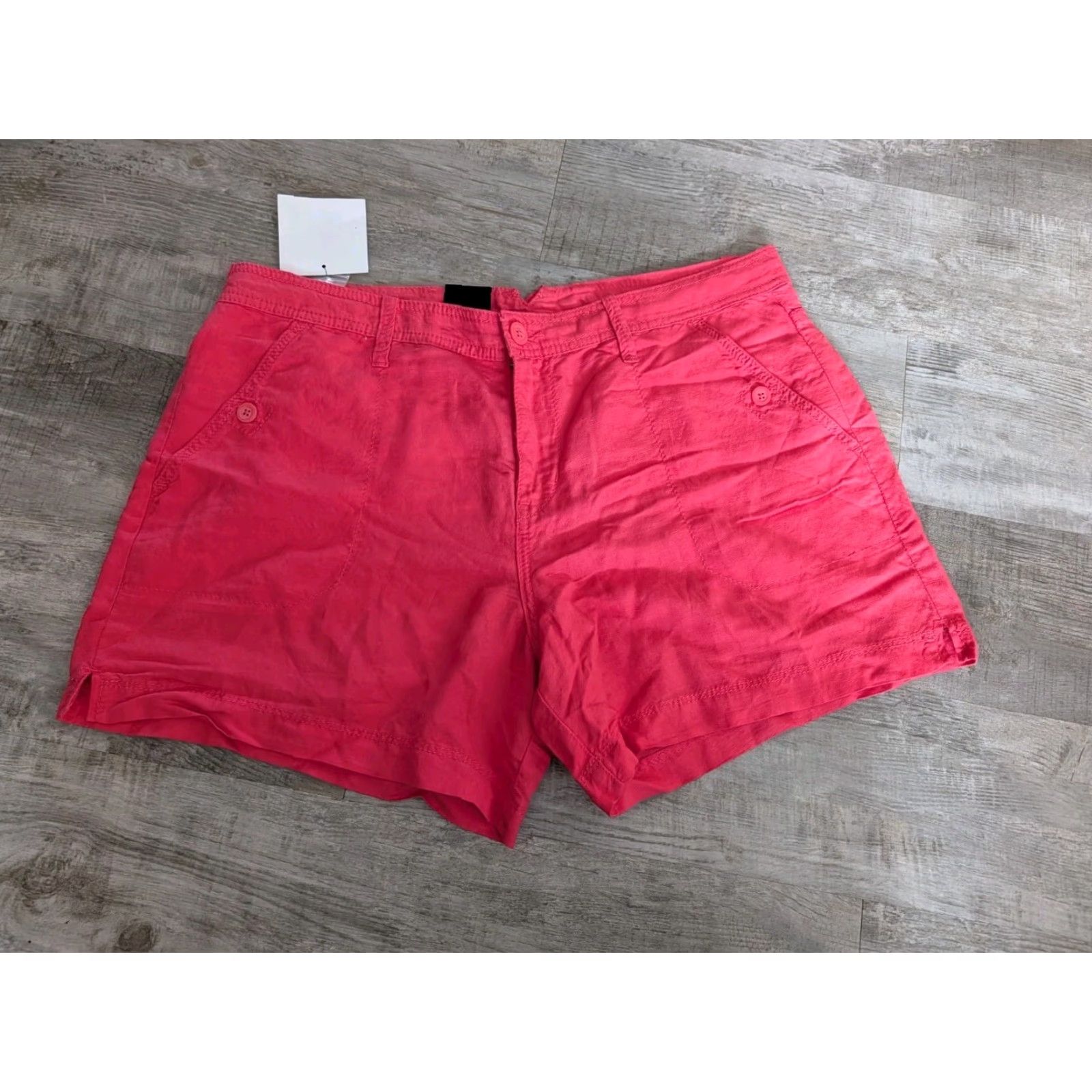 Calvin Klein Calvin Klein Shorts Coral Pink Lightweight Linen Blend Outdoor Chino Sz 14 Women’s NWT Size 36" / US 14 / IT 50 - 7 Thumbnail