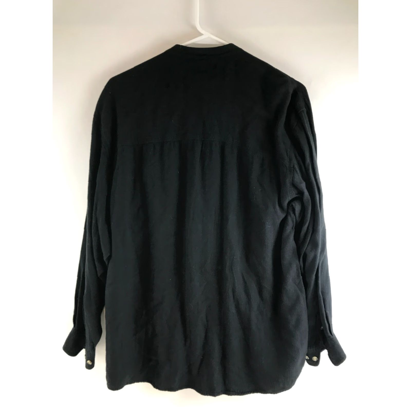 Vintage Montage Shirt Mens S Black Button Up Long Sleeve Pocket Flaps Chino Collar Shirt Casual Mens Size US S / EU 44-46 / 1 - 2 Thumbnail