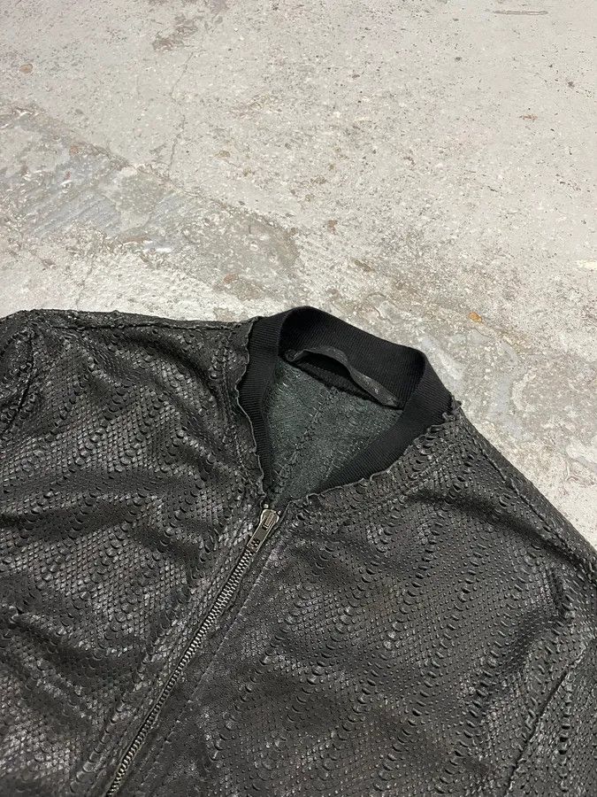 Vintage 2010s Italian Black Avant-Garde Distressed Leather Jacket Size US M / EU 48-50 / 2 - 5 Thumbnail