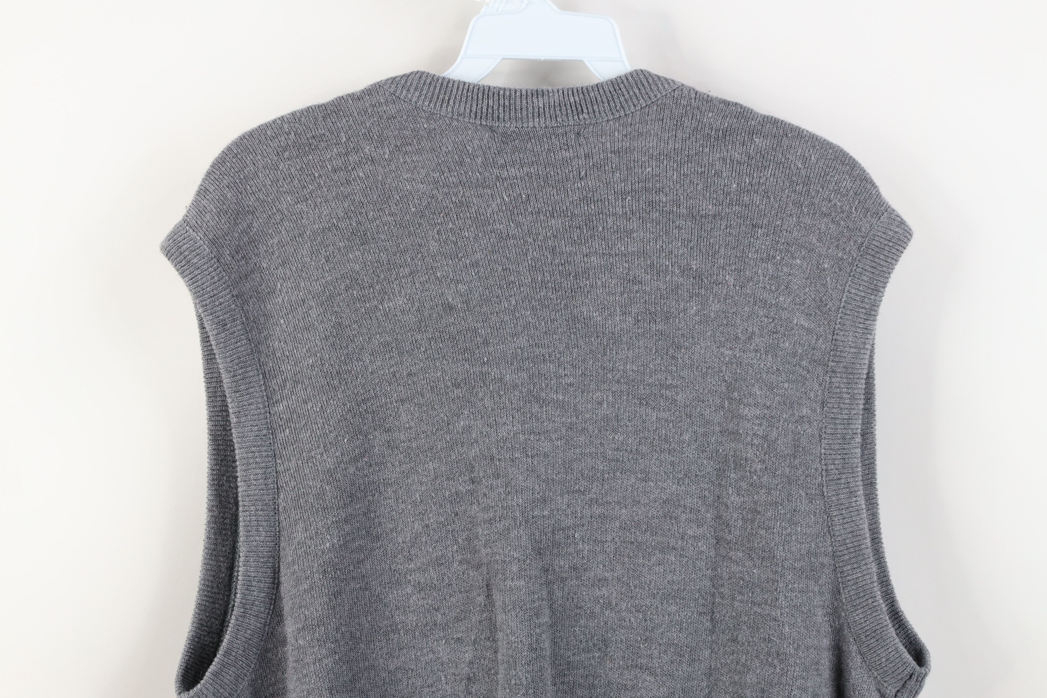 Vintage Vintage 70s Streetwear Blank Knit Sweater Vest Gray USA Size L / US 10 / IT 46 - 12 Thumbnail
