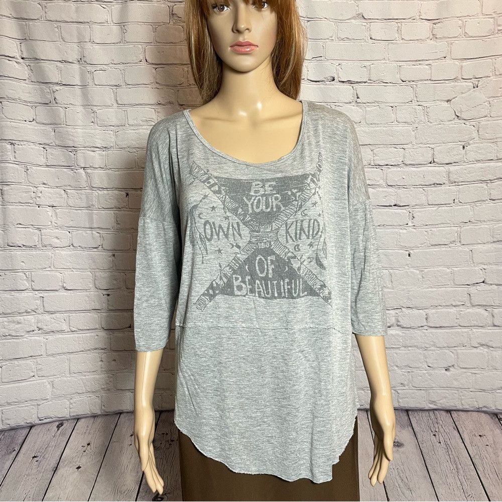 Other Project Social T 3/4 Sleeve Grey Tee Be Your Own Kind Of Be Size S / US 4 / IT 40 - 1 Thumbnail