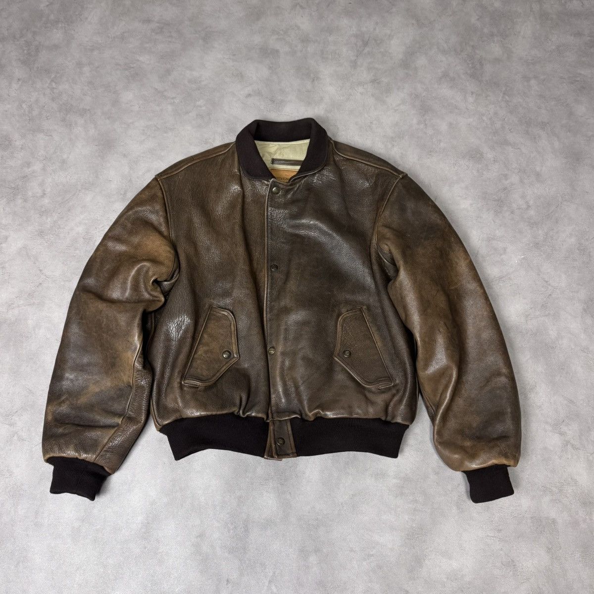 Chevignon Vintage Chevignon Leather Bomber Jacket Aviator Flight A-2 Size US M / EU 48-50 / 2 - 6 Thumbnail