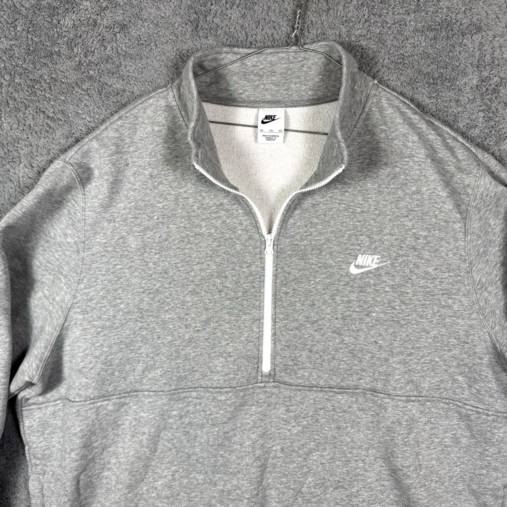 Nike Nike Sportswear Sweatshirt Mens 3XL Club 1/2 Zip Pullover Jacket DD4732-066 Gray Regular Fit Long Sleeve Size US XXL / EU 58 / 5 - 5 Thumbnail