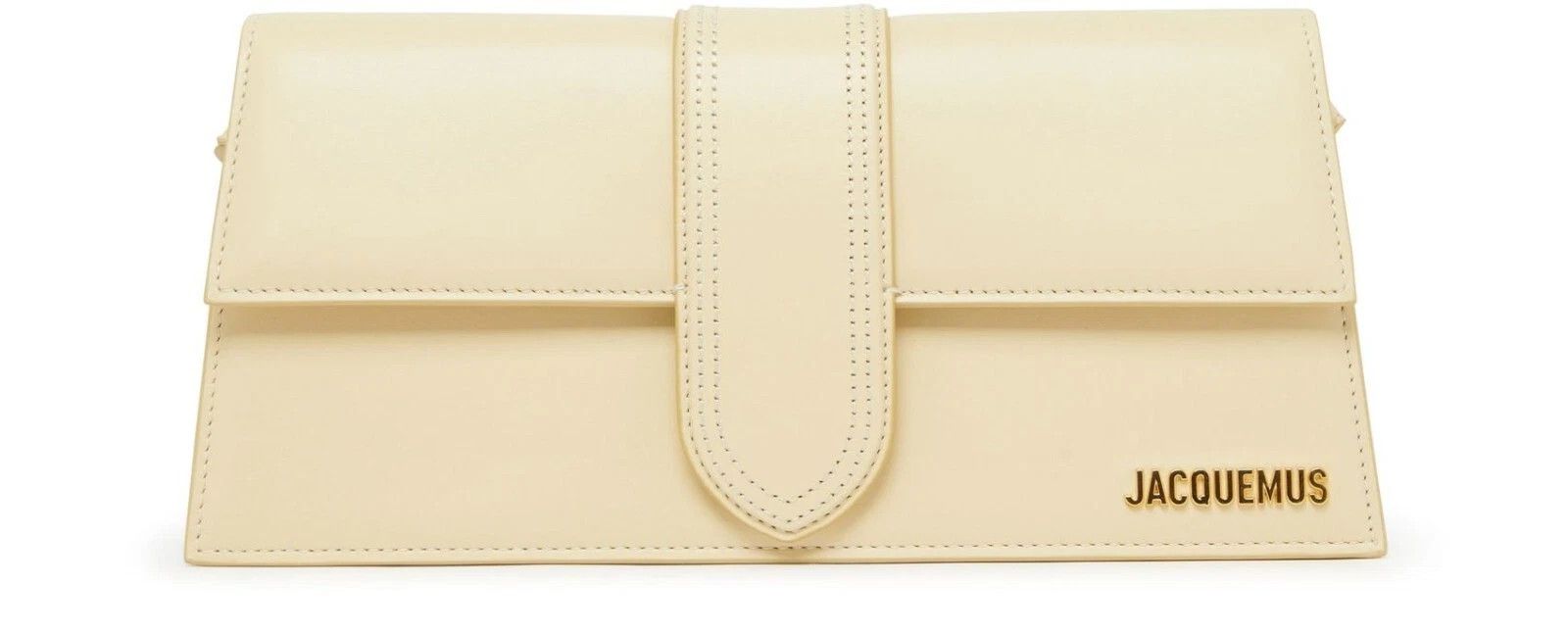 Jacquemus Le Bambino Long Ivory Leather Shoulder Bag New