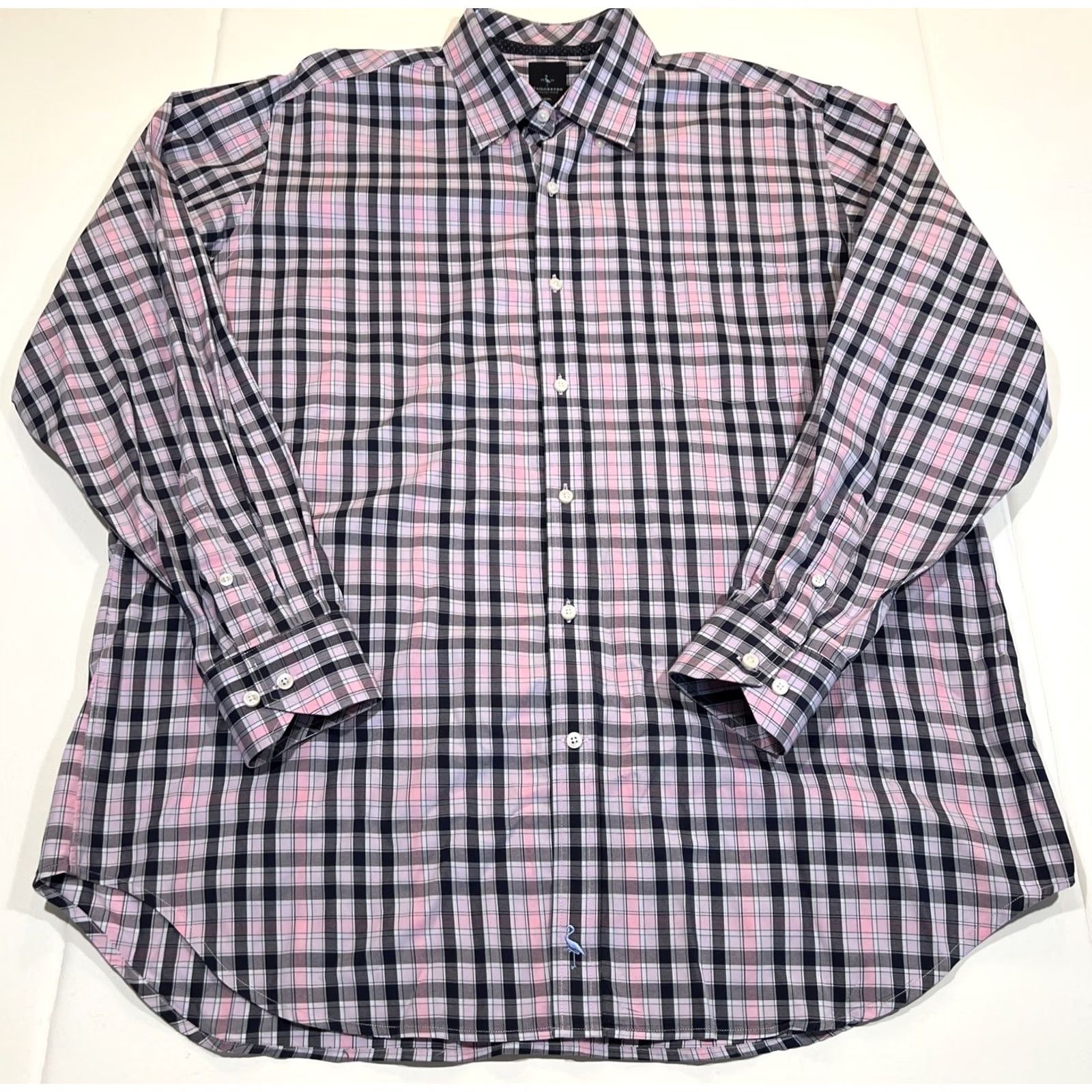 Tailorbyrd Tailorbyrd Shirt Men XXL Button-Down Long Sleeve Plaid Pink Black Check Size US XL / EU 56 / 4 - 4 Thumbnail