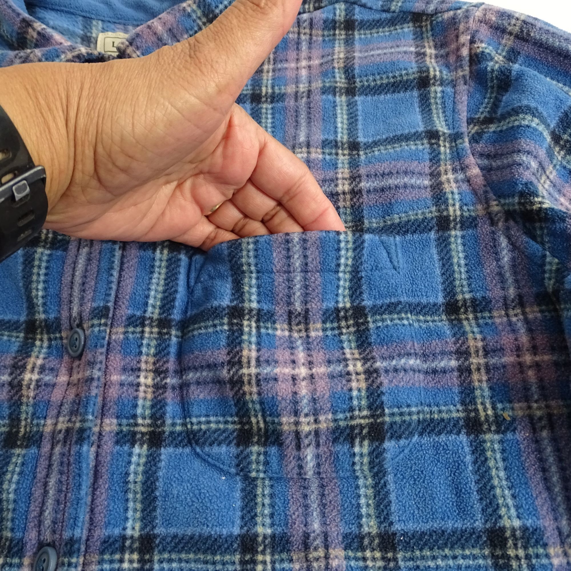 L.L. Bean Vintage LL Bean Blue Purple Plaid Fleece Shirt Women Size M Size M / US 6-8 / IT 42-44 - 3 Thumbnail