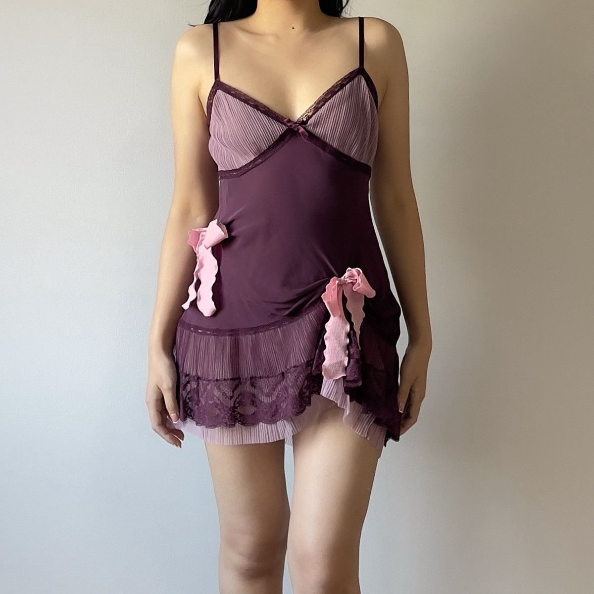 Victoria's Secret Victoria’s Secret Deep Plum Silk Mini Slip Dress (M) Size M / US 6-8 / IT 42-44 - 4 Thumbnail