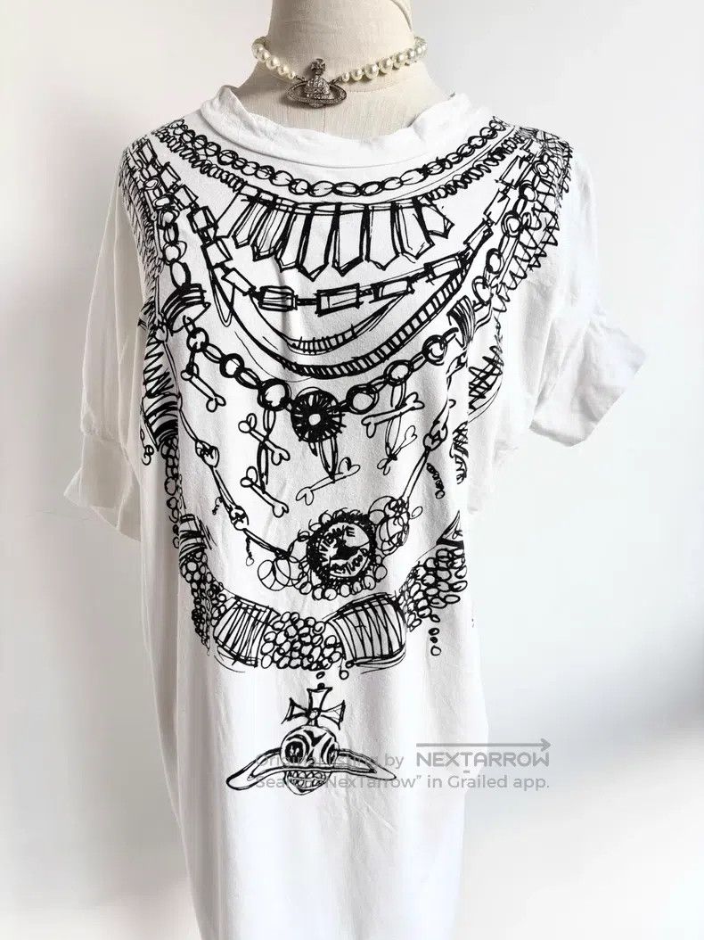 Vivienne Westwood Vivienne Westwood White Saturn Print Ruffle Dress with Irr Size M / US 6-8 / IT 42-44 - 3 Thumbnail