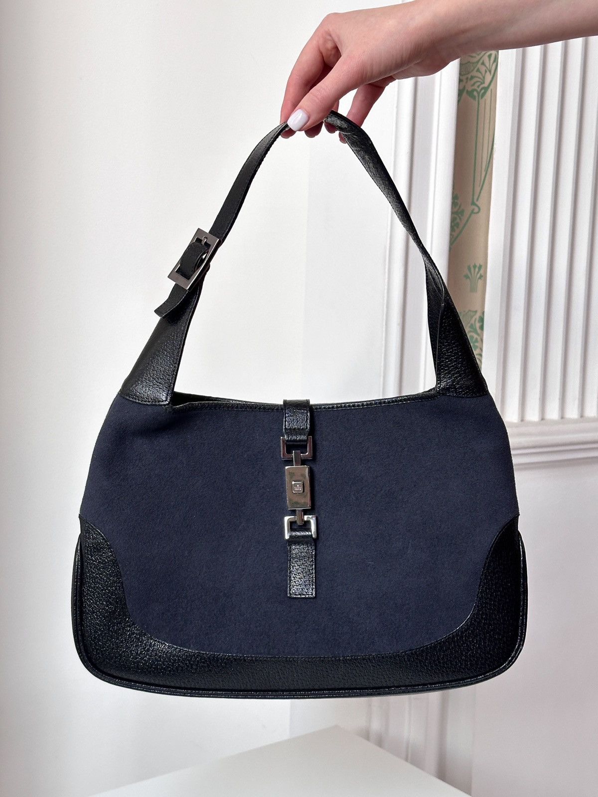 Gucci GUCCI Jackie Bag Wool Leather Black / Navy 001•3306 Size ONE SIZE - 1 Thumbnail