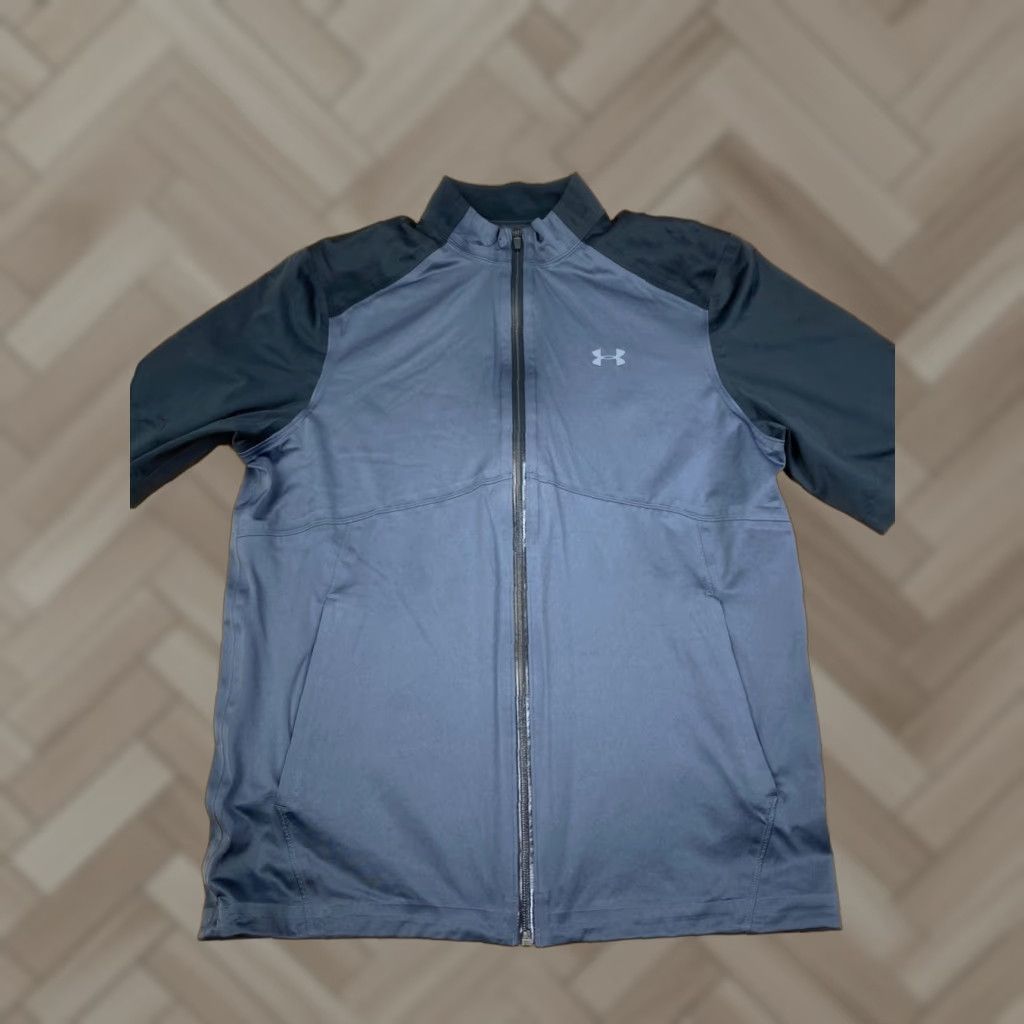 Under Armour Under armour Jacket Mens M Gray Loose Zip Mock Neck Casual Activewear Track Jacket Full Zip Pockets Lightweight Regular Modern Mens Size US M / EU 48-50 / 2 - 1 Thumbnail