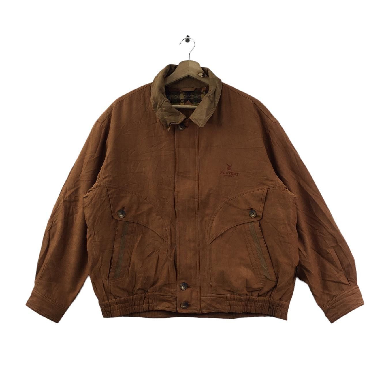 Vintage Vtg PLAYBOY COLLECTION SPORT Brown Bomber Jacket Size XL / US 12-14 / IT 48-50 - 1 Thumbnail