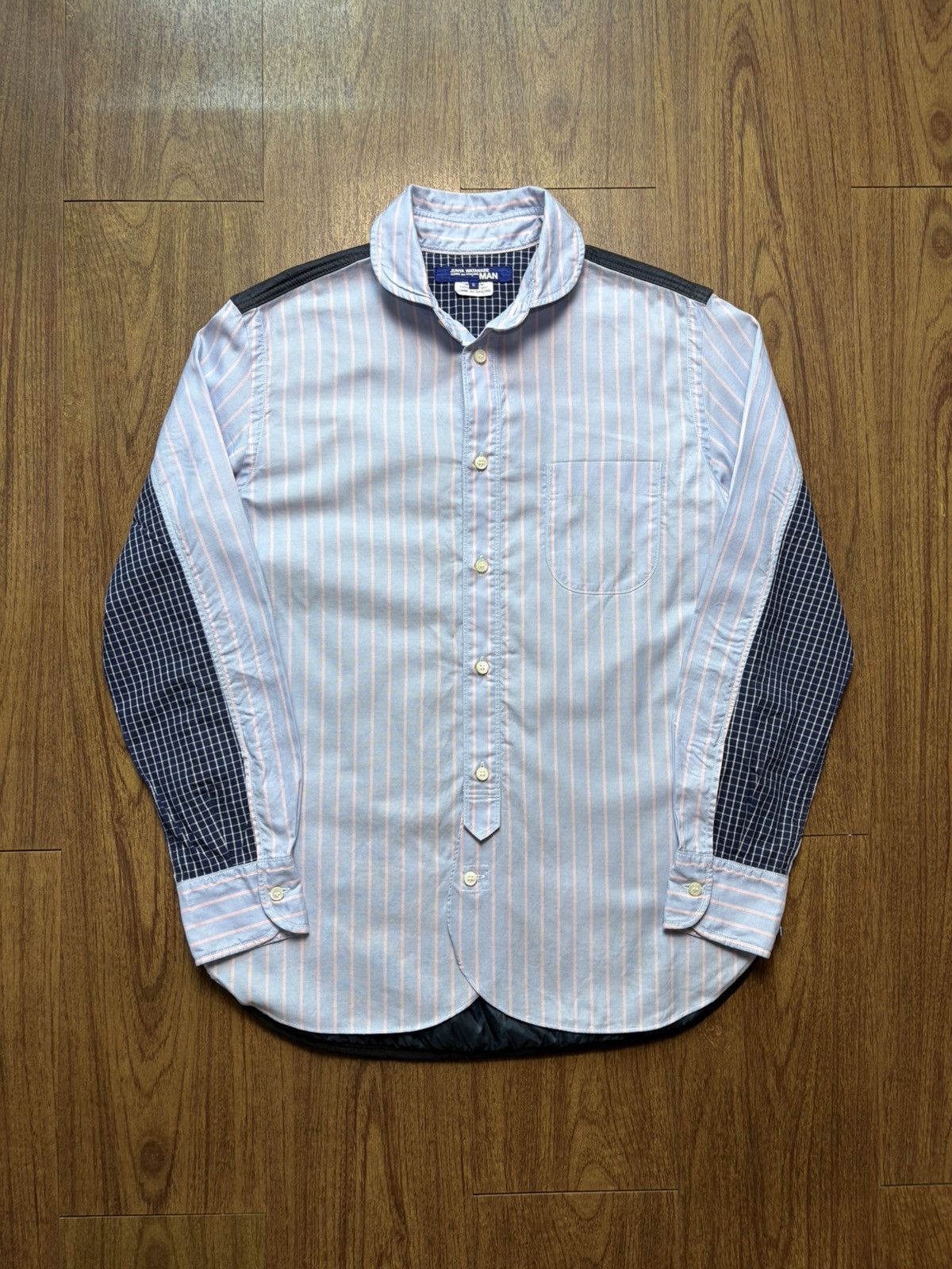 Junya Watanabe FREE TAX! Junya Watanabe Striped Hybrid Camo Nylon Shirt Size US S / EU 44-46 / 1 - 1 Thumbnail
