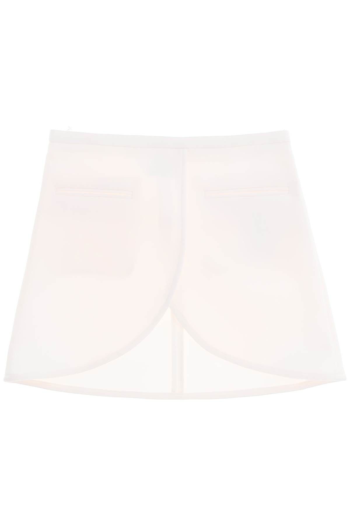 image of Courreges Ellipse Twill Mini Skirt In in White, Women's (Size Medium)