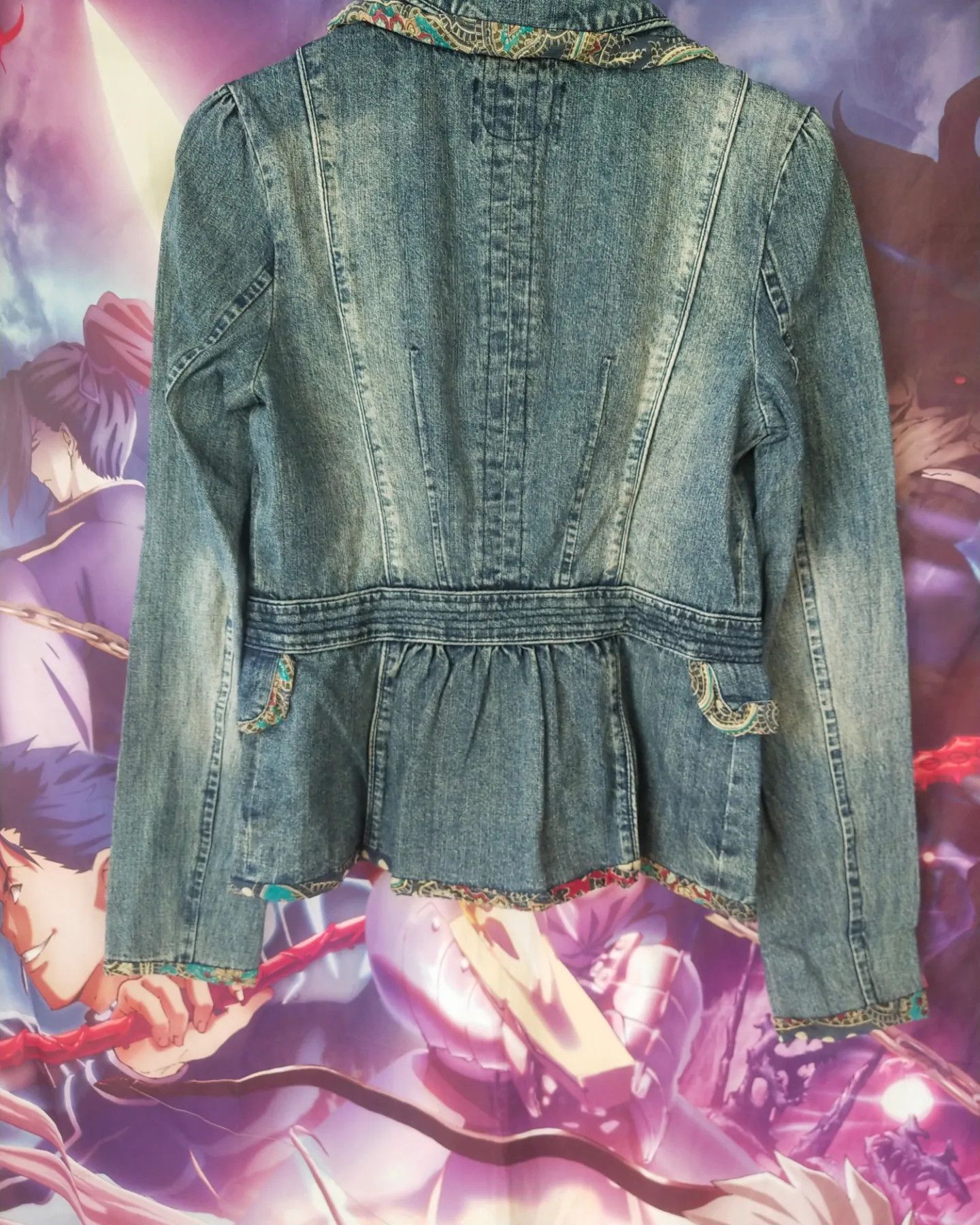 Japanese Brand Rosella Paris Tailored Denim Jacket with Patterned Lining Size M / US 6-8 / IT 42-44 - 5 Thumbnail