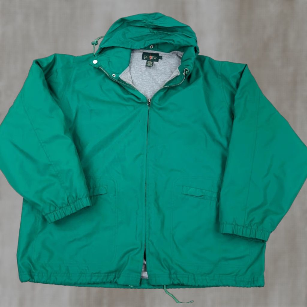 J.Crew VINTAGE J.CREW Oarsman Raincoat Men L Green Rain Coat Hooded Lined 90s Jacket Hoodie? Size US L / EU 52-54 / 3 - 1 Thumbnail