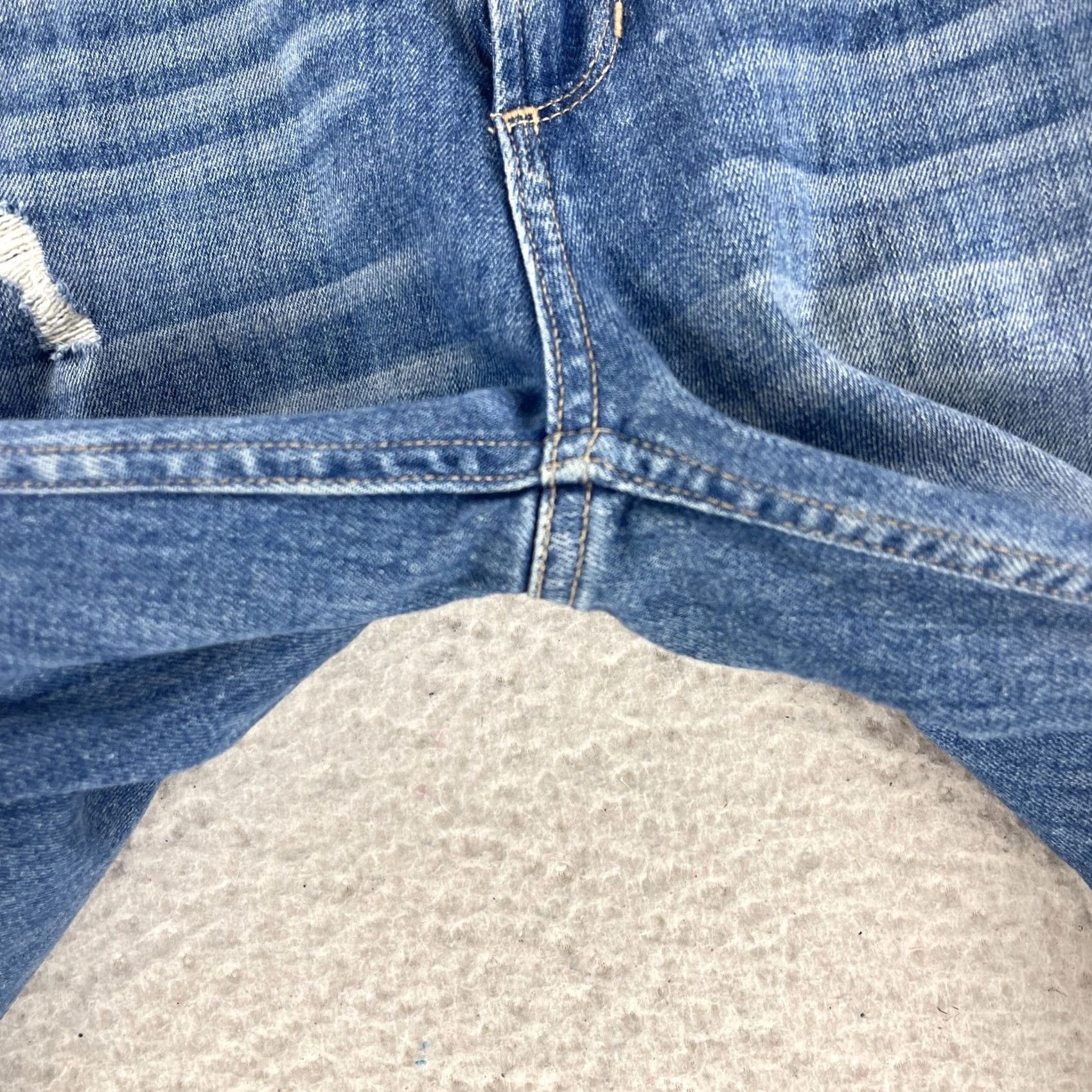 Paige Paige Blue Denim High Rise Sarah Straight Leg Jeans Womens Size 24 Ruffle Hem Vintage No EC Size 42" / US 20 - 6 Thumbnail