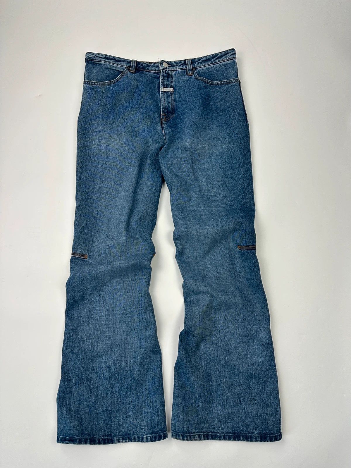 Marithe + Francois Girbaud Marithé + François Girbaud 90’s Twisted Flared Denim Pants Size US 28 / EU 44 - 1 Thumbnail