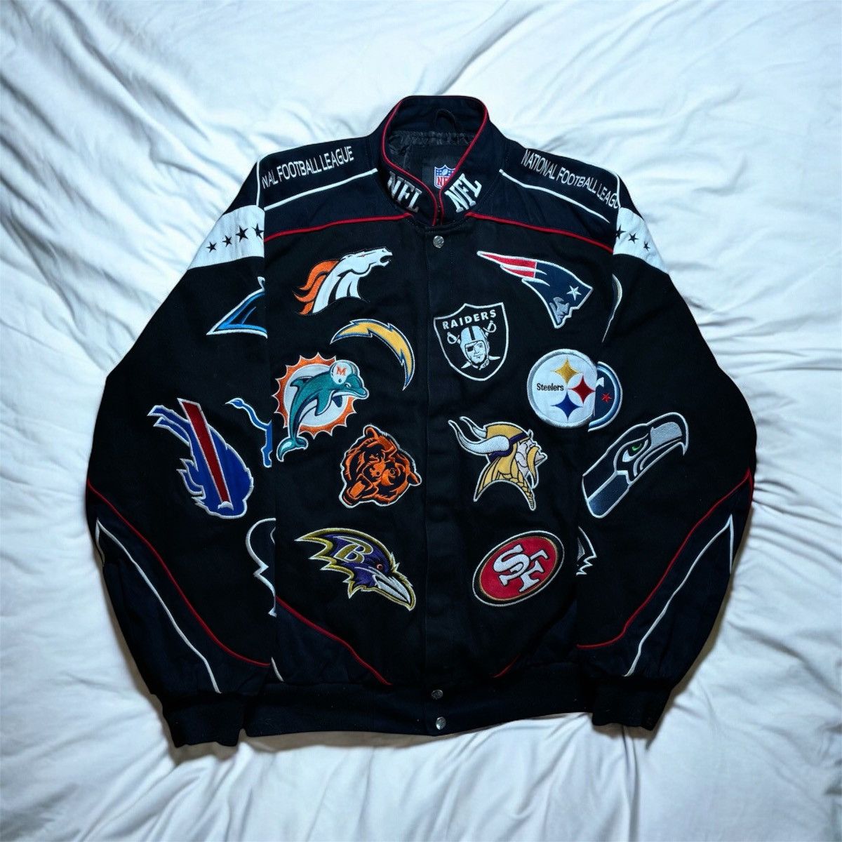 NFL Vintage NFL All Teams Black Bomber Jacket Size US L / EU 52-54 / 3 - 1 Thumbnail