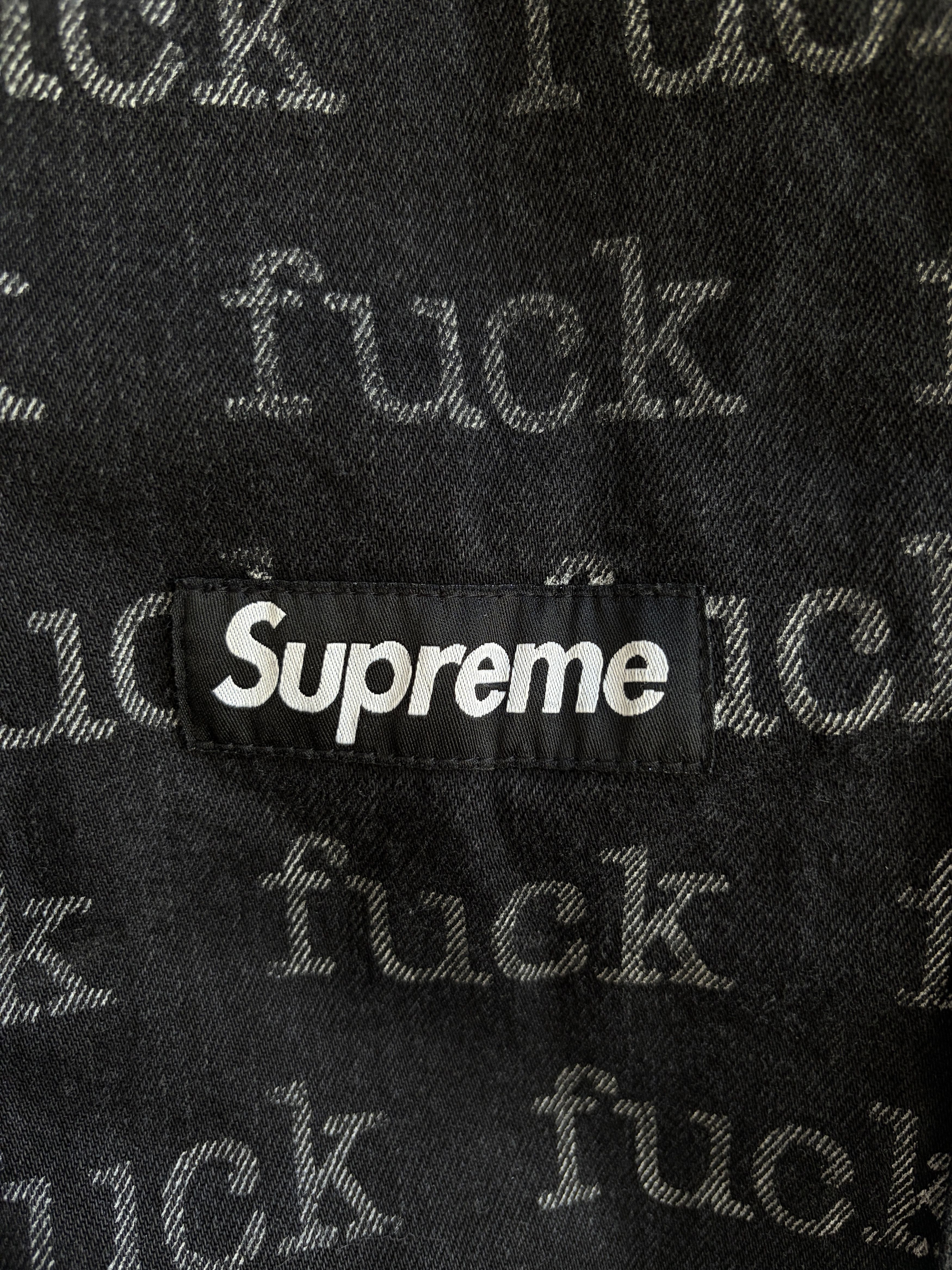 Supreme SS13 FUCK Denim Tote Bag Black Size ONE SIZE - 3 Thumbnail