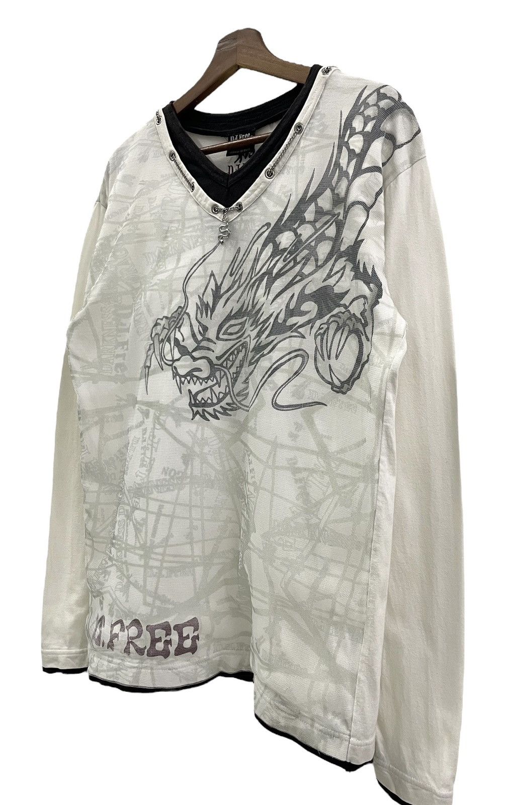 PPFM Vintage D.J.Free Japan Dragon Longsleeves Lace Tshirts Size US S / EU 44-46 / 1 - 5 Thumbnail