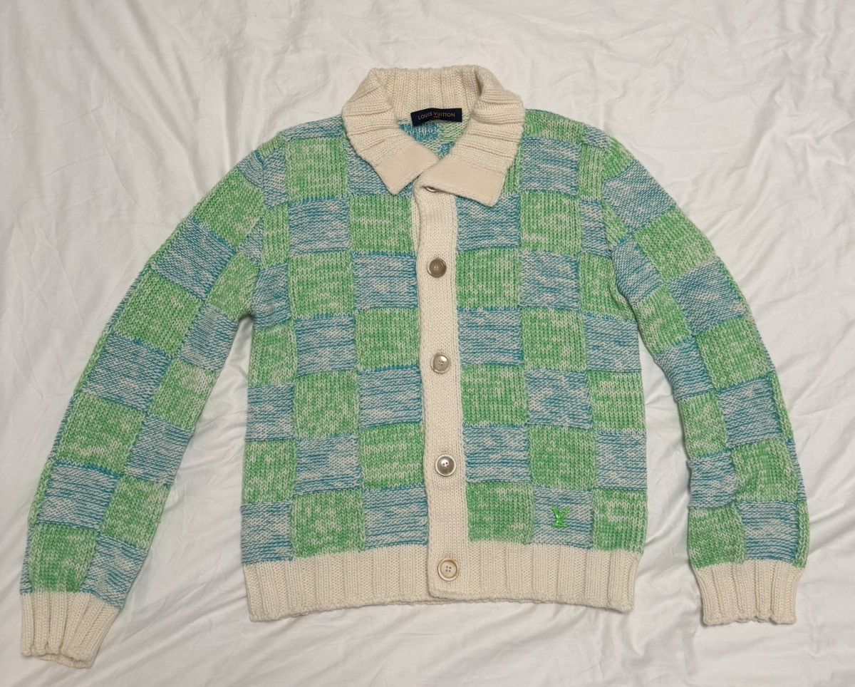 Louis Vuitton Louis Vuitton SS22 Damier Wool Cardigan - Virgil Abloh Size US XL / EU 56 / 4 - 1 Thumbnail