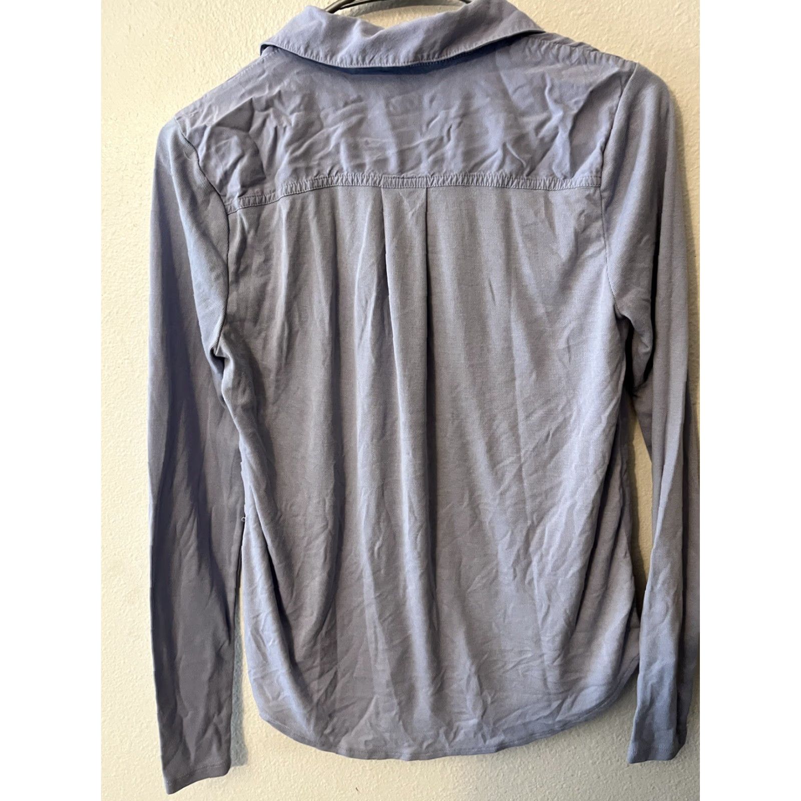 Loft Loft Women’s Blue Button Front Blouse Size Small Long Sleeve Tightening? Size S / US 4 / IT 40 - 3 Thumbnail
