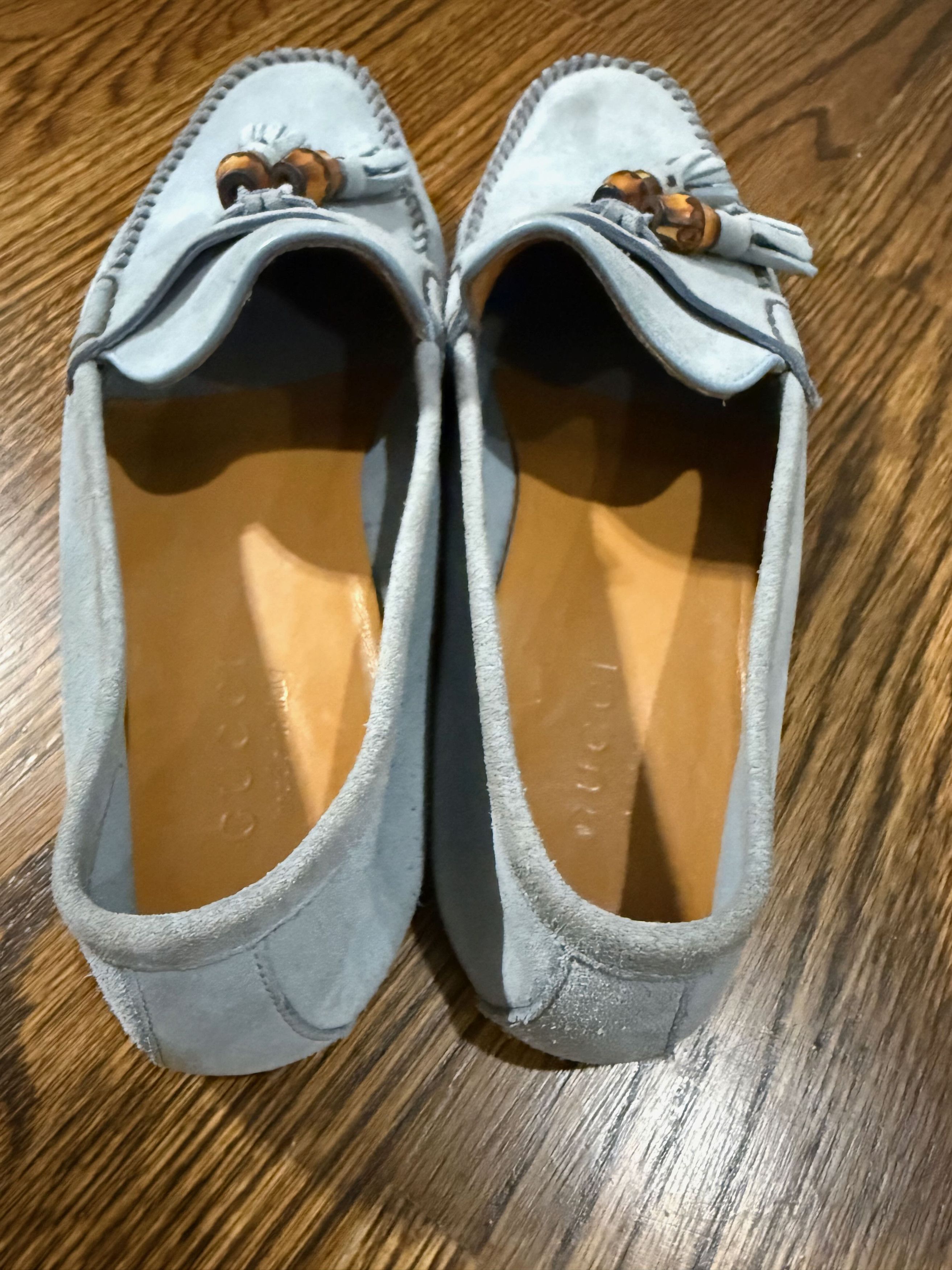 Gucci Gucci Bamboo Tassel Loafers Light Blue Suede Made in Italy Size US 9 / EU 42 - 9 Thumbnail
