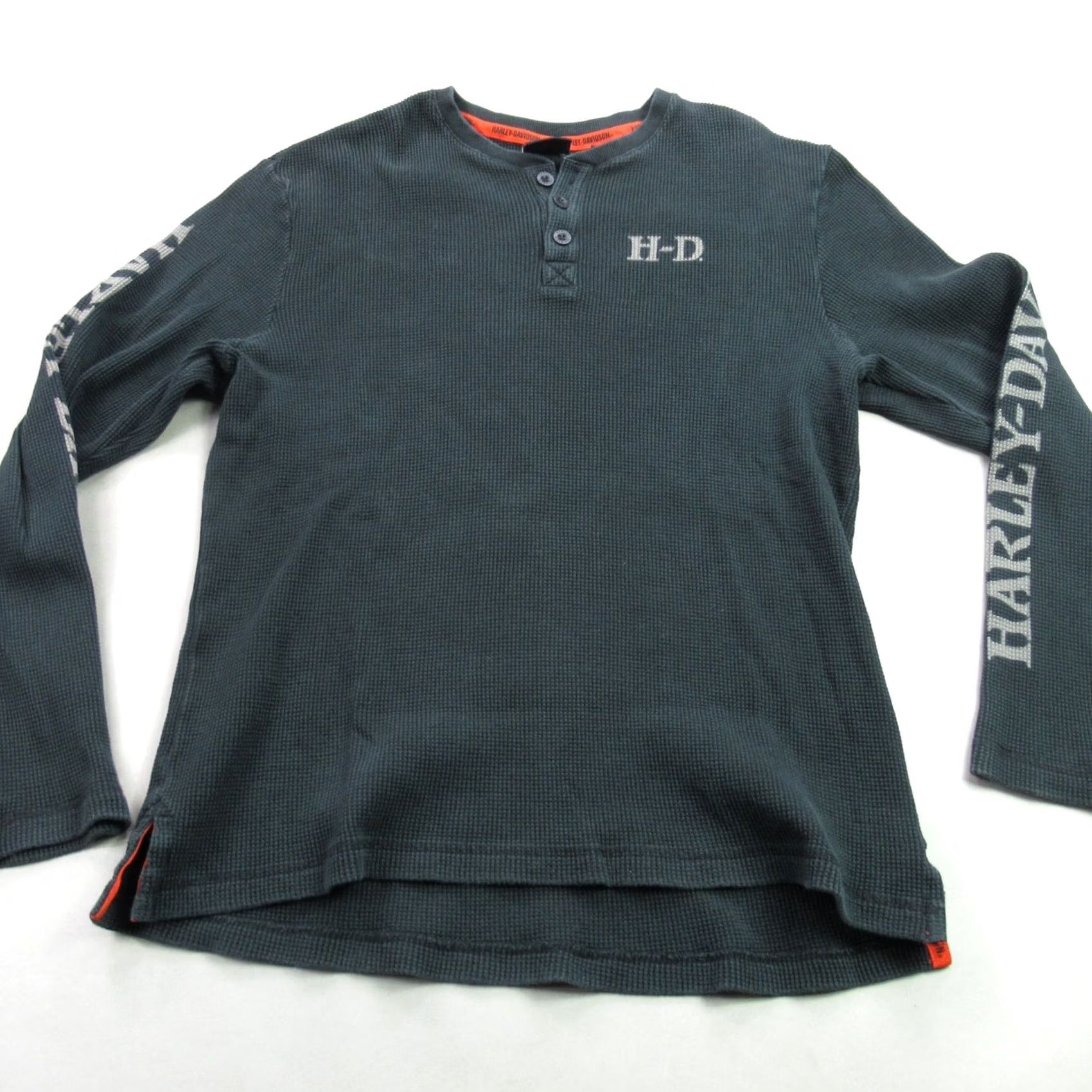 Harley Davidson Harley-Davidson Sweatshirt Mens Large Long Sleeve Henley Crew Neck Black Size US L / EU 52-54 / 3 - 2 Thumbnail